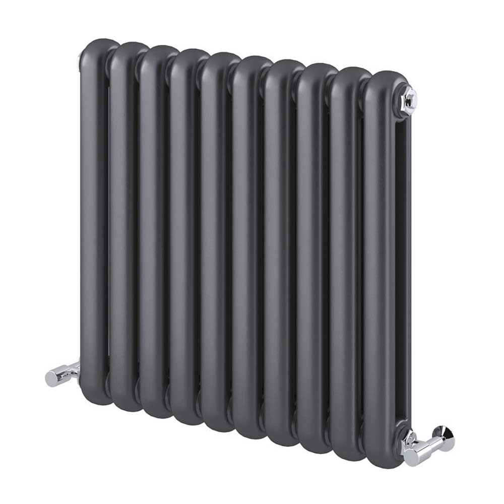 Brenton Saturnia Anthracite Horizontal Column Radiator - 600 x 622mm