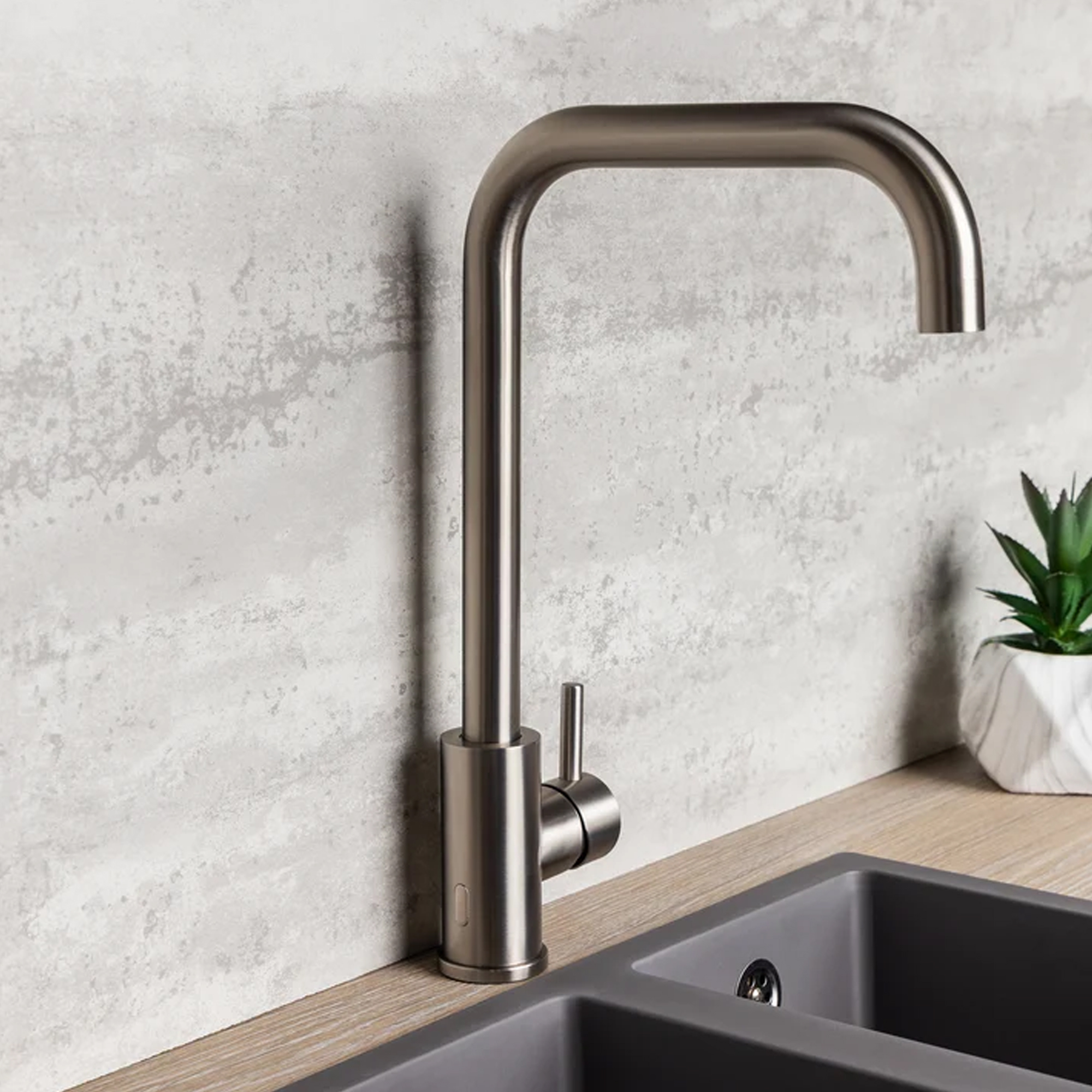 Top-Fix Vito D-Shape Single Lever Mono Kitchen Mixer Tap