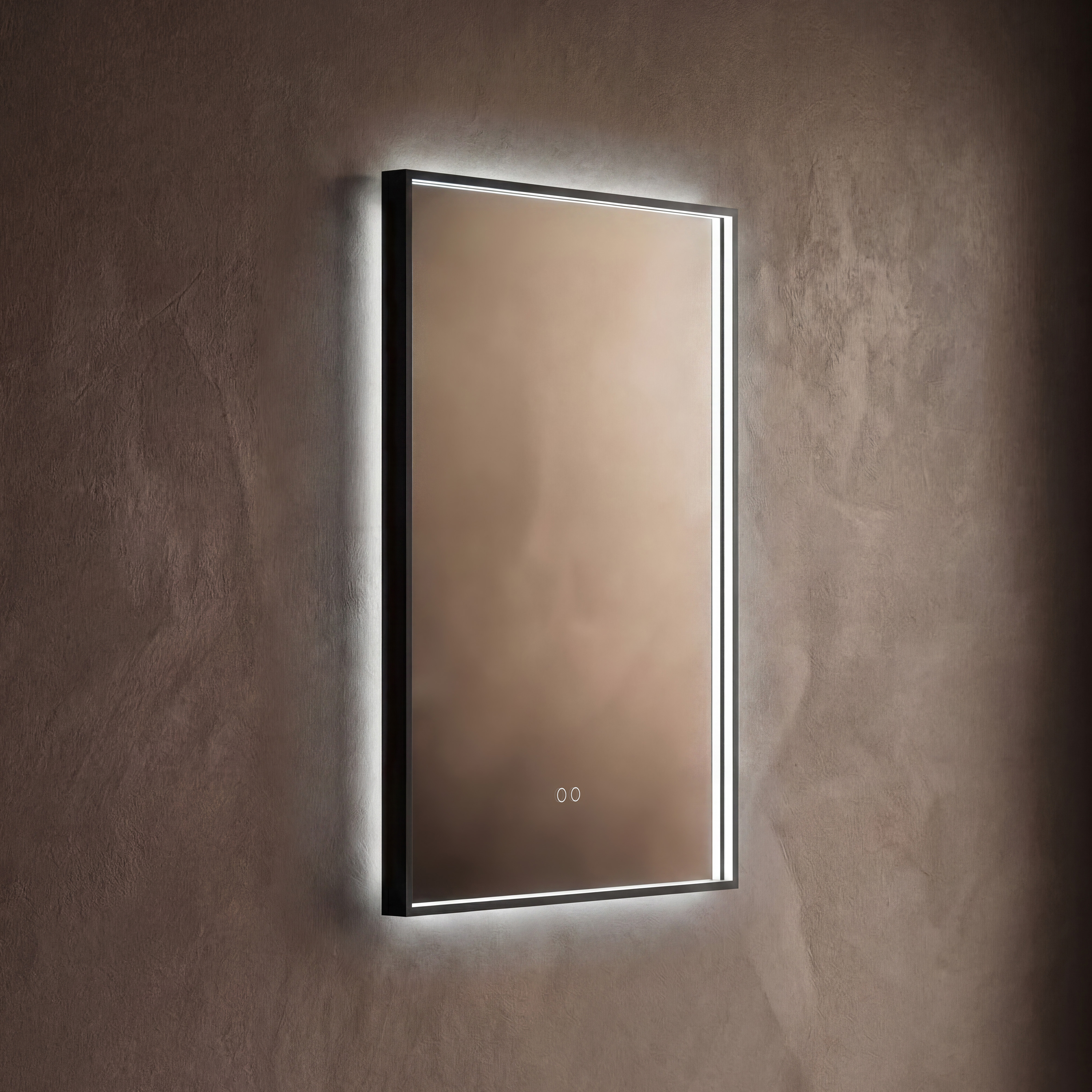 Origins Living Kingsley Matt Black Illuminated Rectangular Mirror with Colour Change Lights - 600 x 800mm