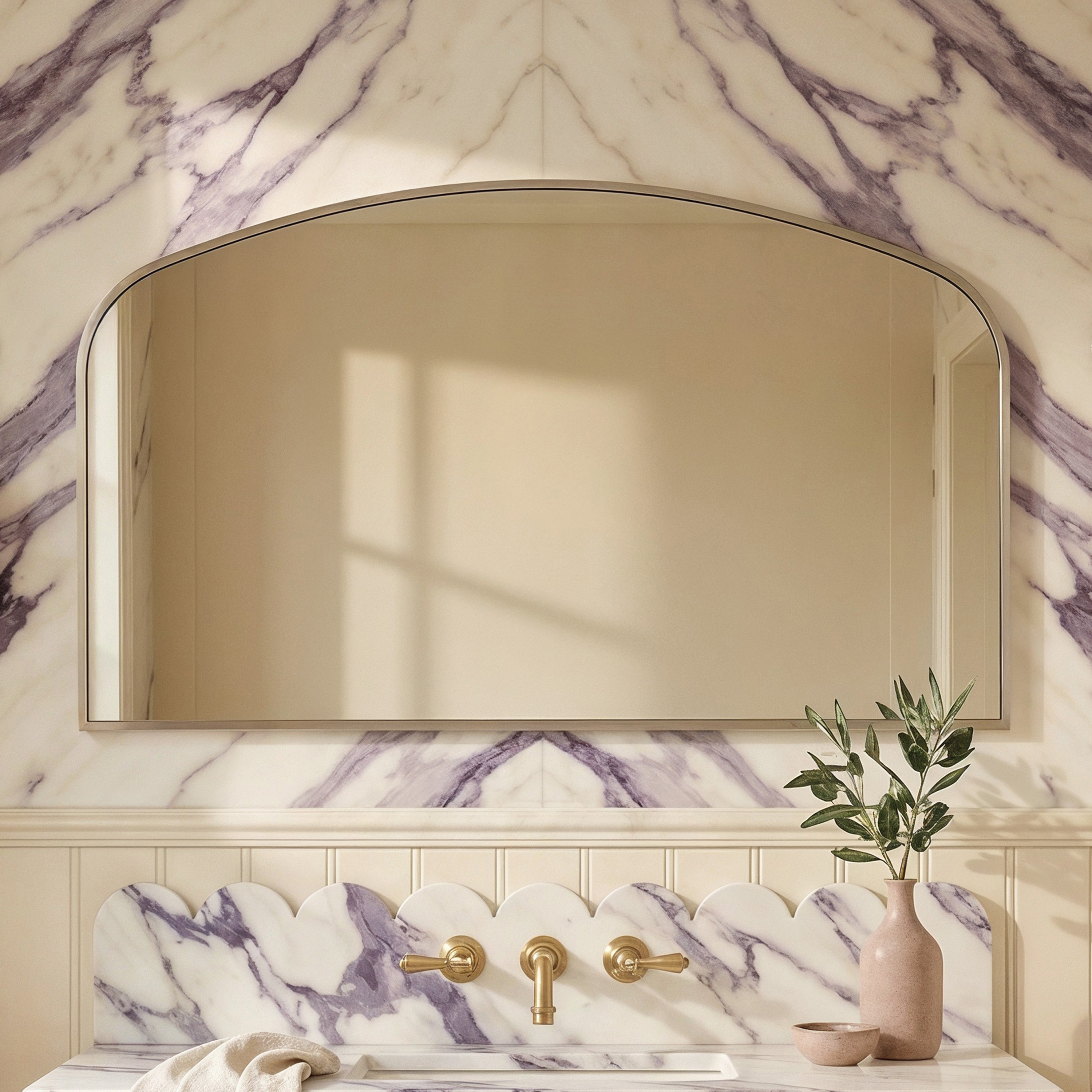Origins Living Delphine Overmantle Arched Mirror - 1200 x 700mm