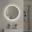 Nicole LED Illuminated Round Slimline Bathroom Mirror with Demister Pad & Colour Change LEDs - 600mm