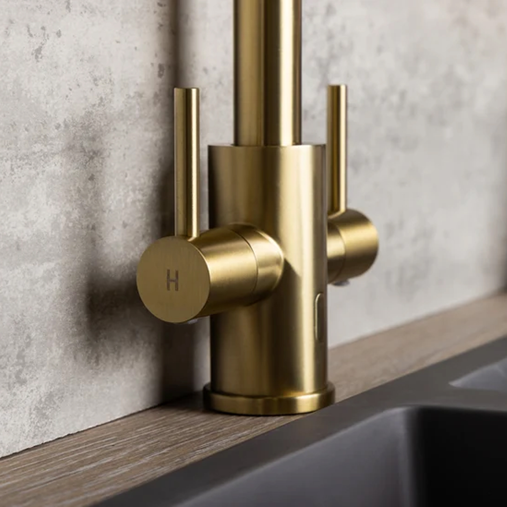 Top-Fix Torra Twin Lever Mono Kitchen Mixer Tap
