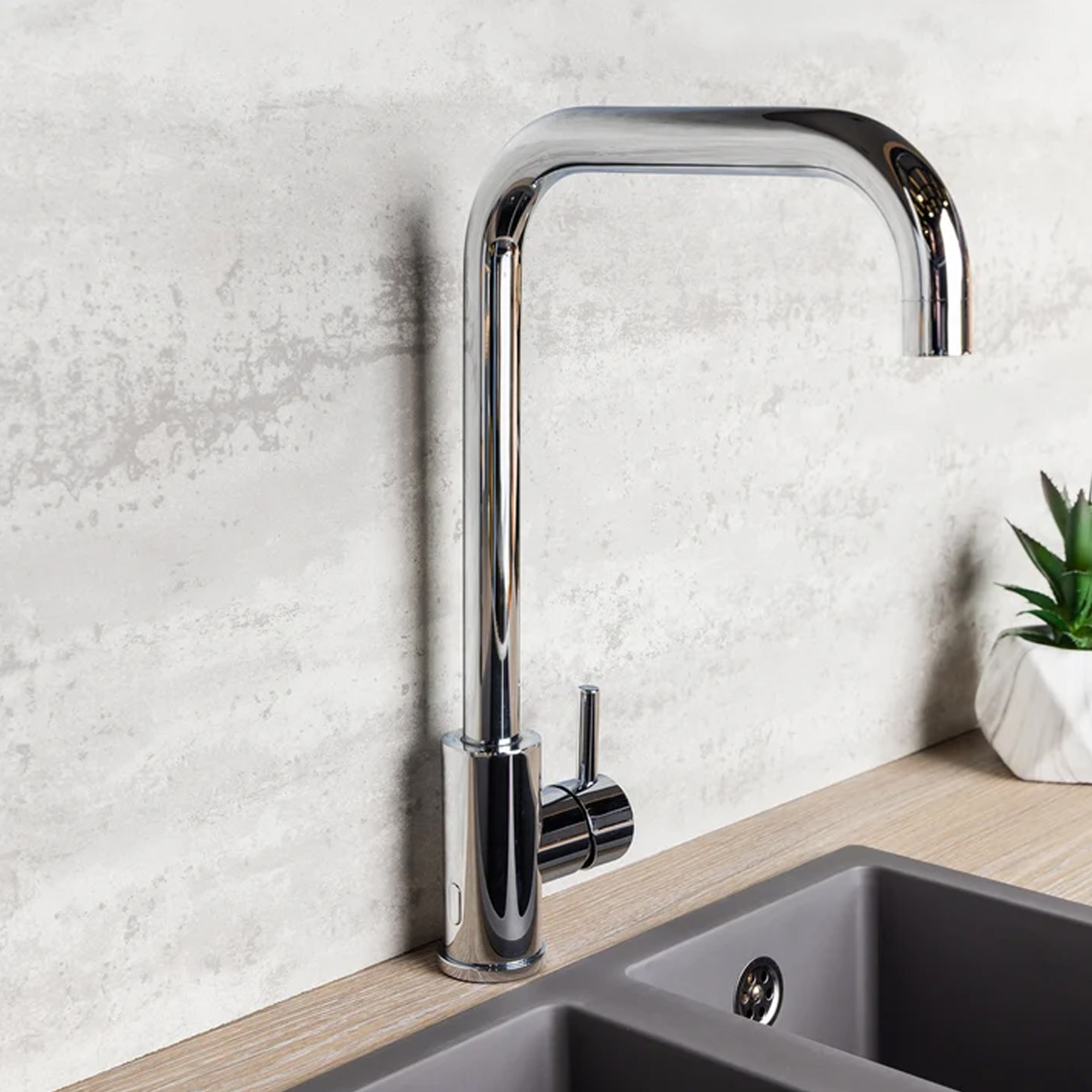 Top-Fix Vito D-Shape Single Lever Mono Kitchen Mixer Tap