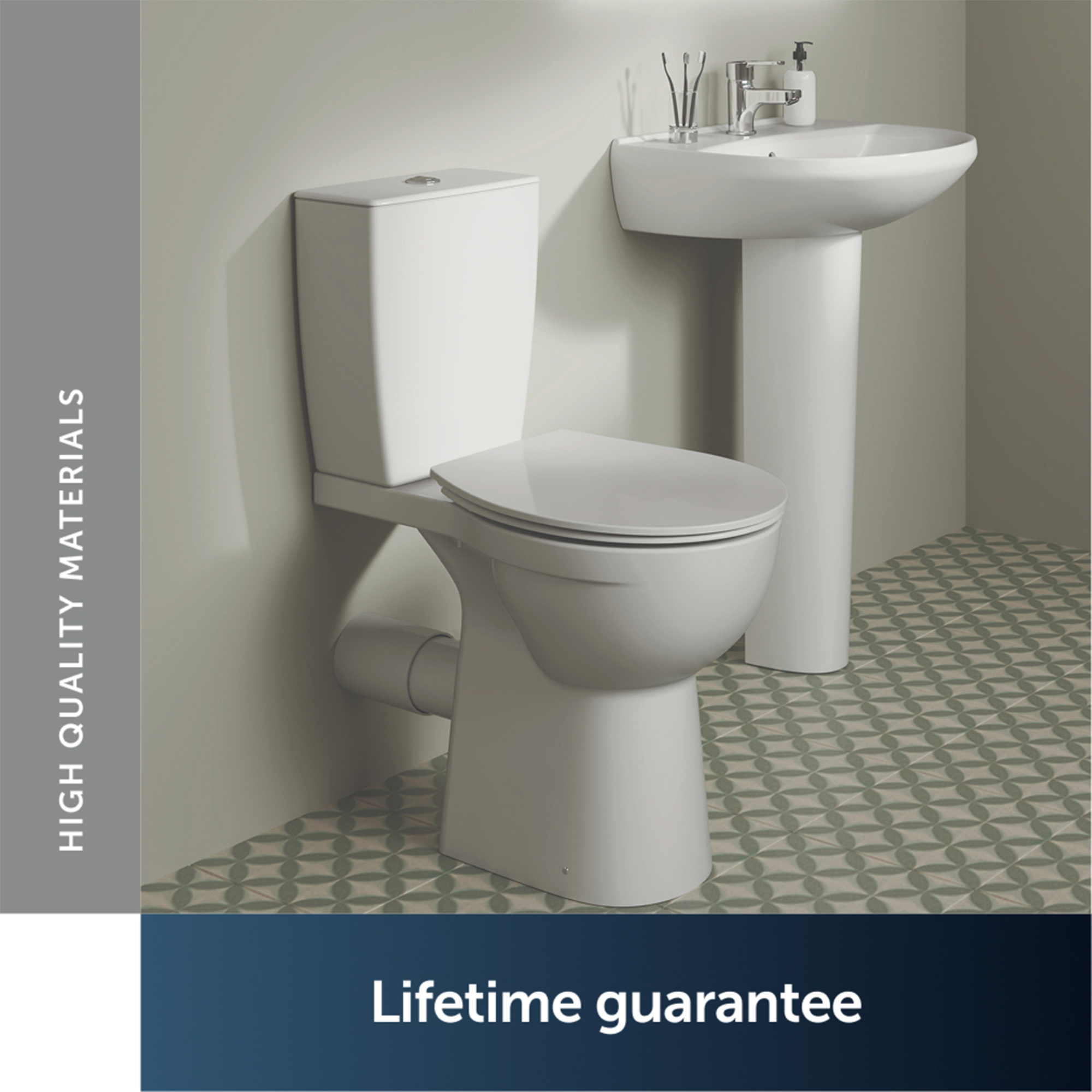 Ideal Standard Eurovit+ Comfort Height Close Coupled Toilet with Soft Close Seat