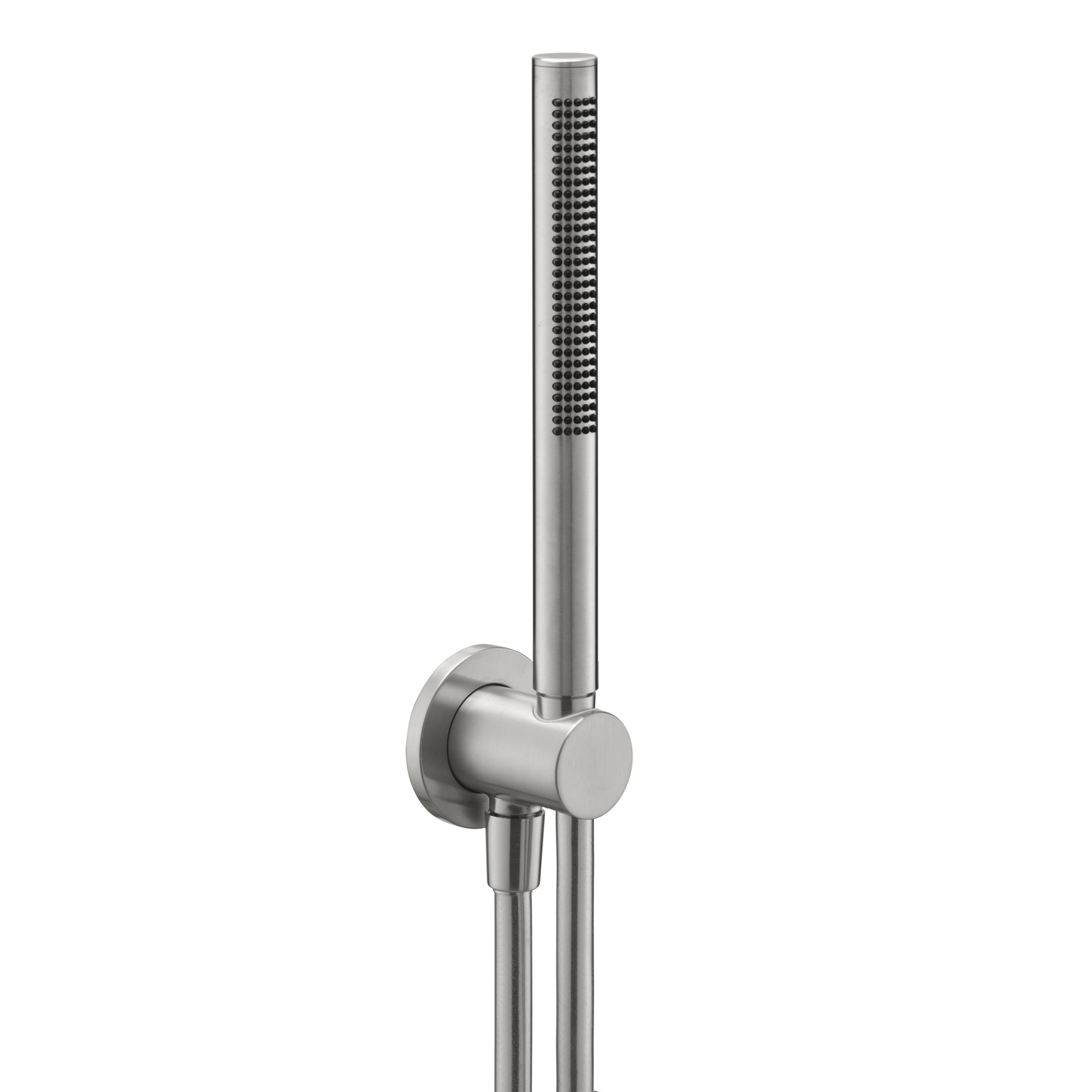 Inox Brushed Stainless Steel Mini Shower Kit with Outlet Elbow & Integrated Handset Holder