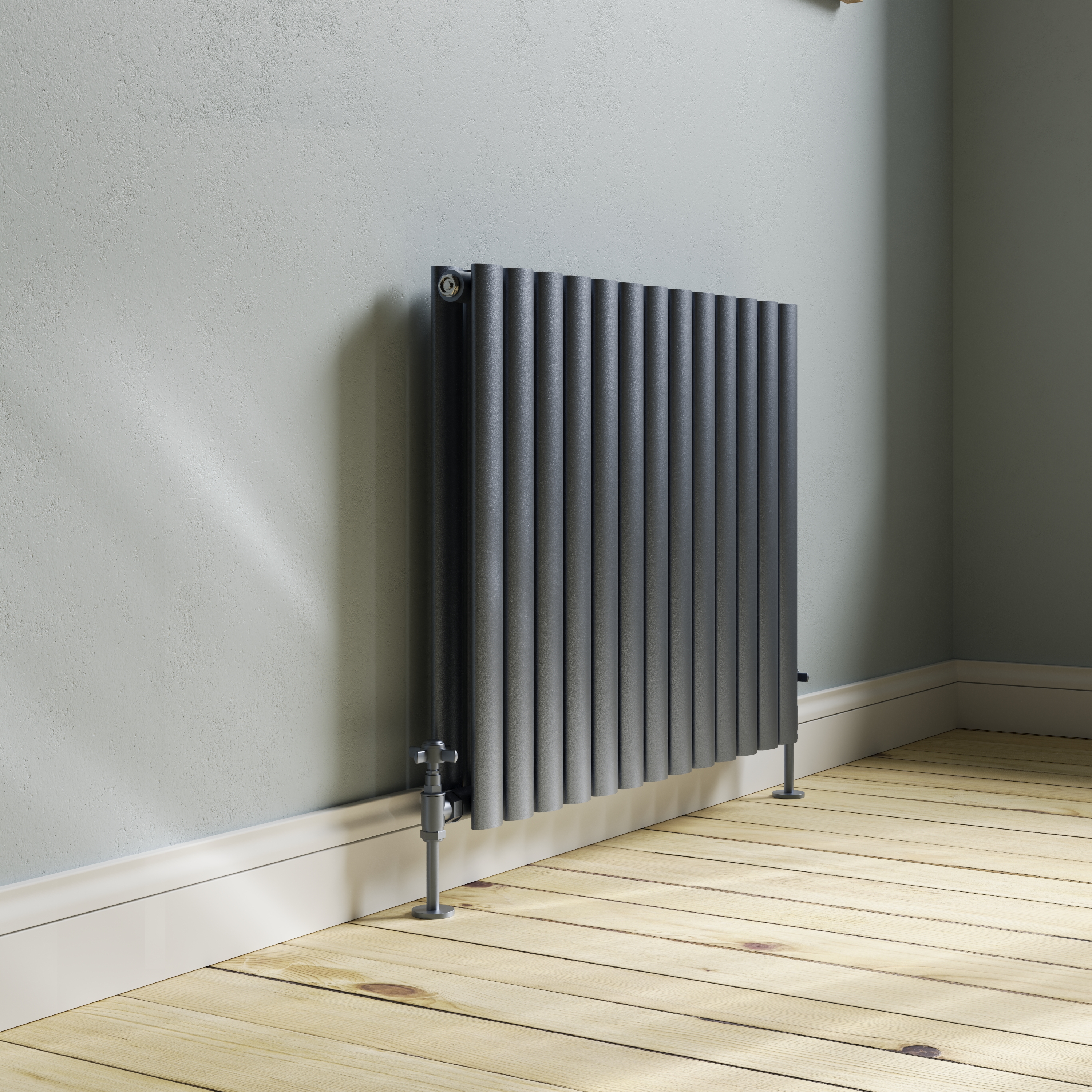 Toasty Ember Anthracite Oval Panel Horizontal Radiator