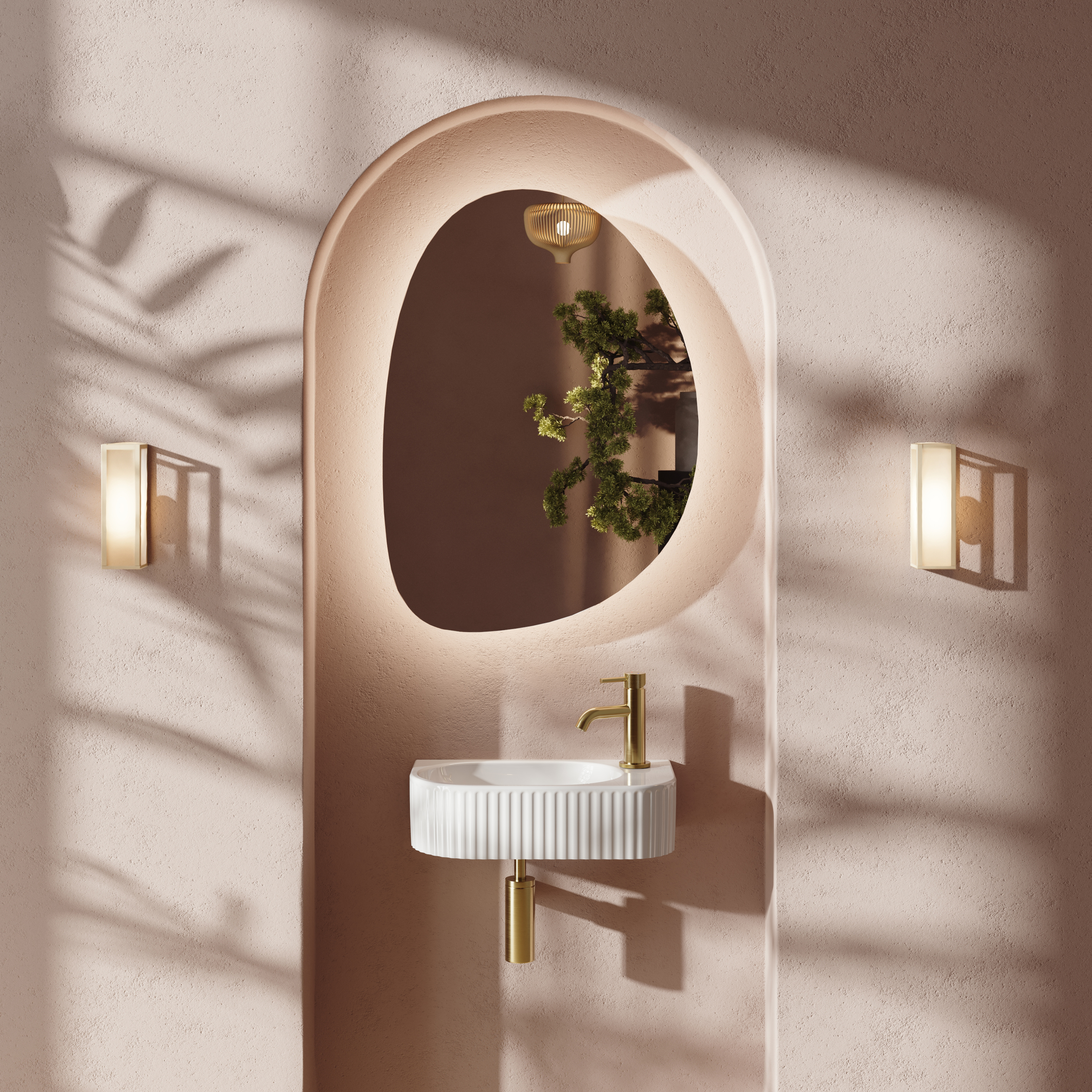 Drench Billy 400mm Fluted Wall Hung Cloakroom Basin