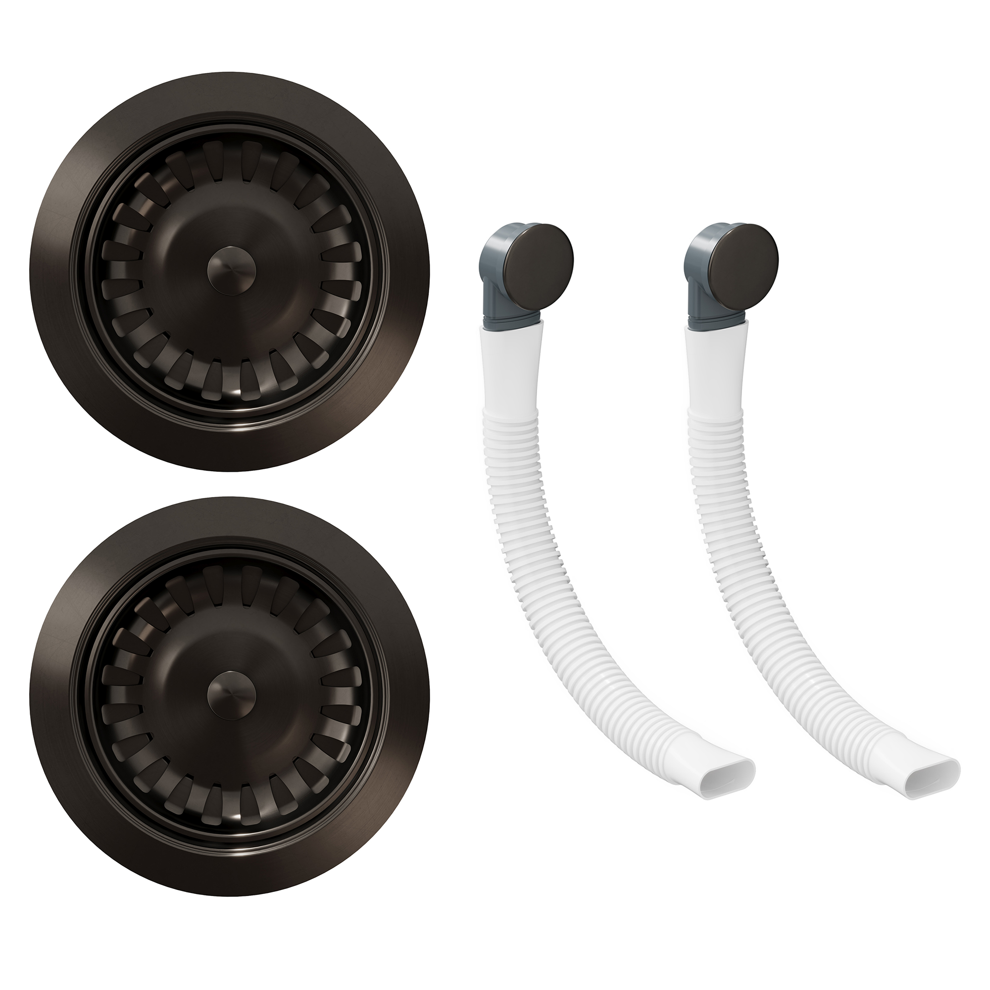 Butler & Rose Premium 90mm 1.5 & 2 Bowl Kitchen Sink Strainer Wastes with Two Round Overflows