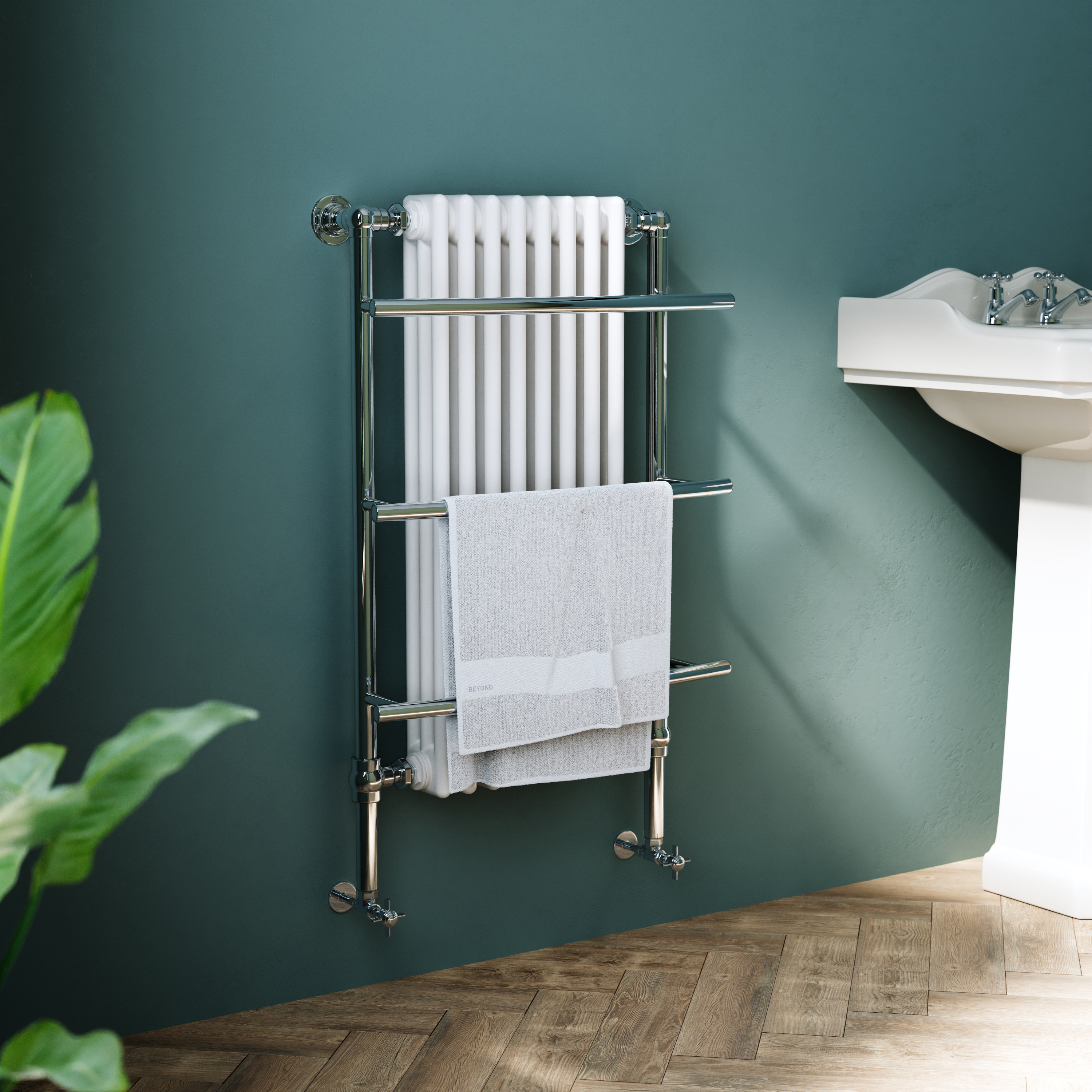 Toasty Ardell Chrome Traditional Heated Towel Rail - 1000 x 630mm
