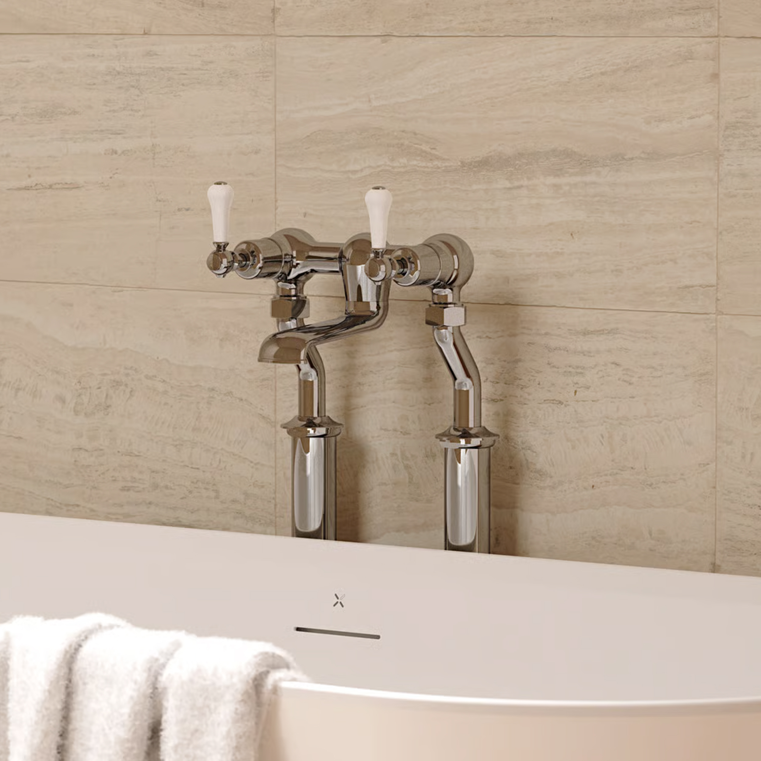 Crosswater Belgravia Lever Floor Standing Bath Filler