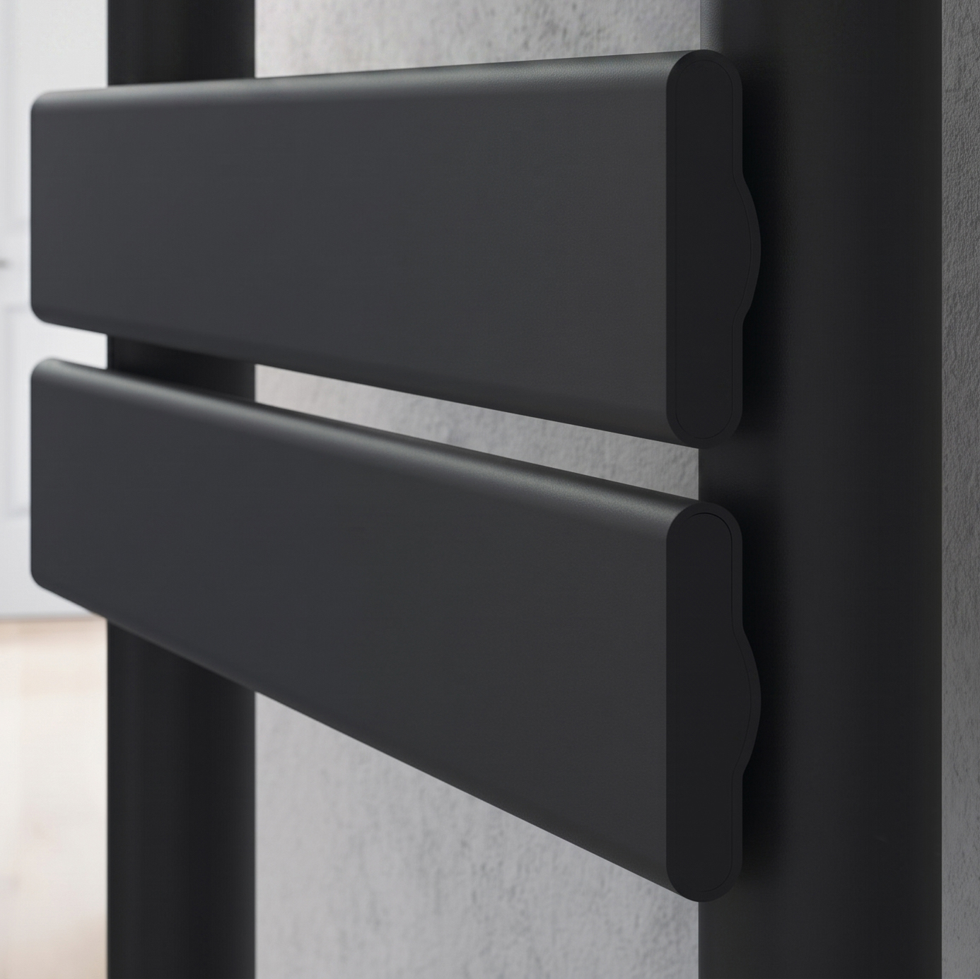 Toasty Hush Matt Black Flat Panel Heated Towel Rail
