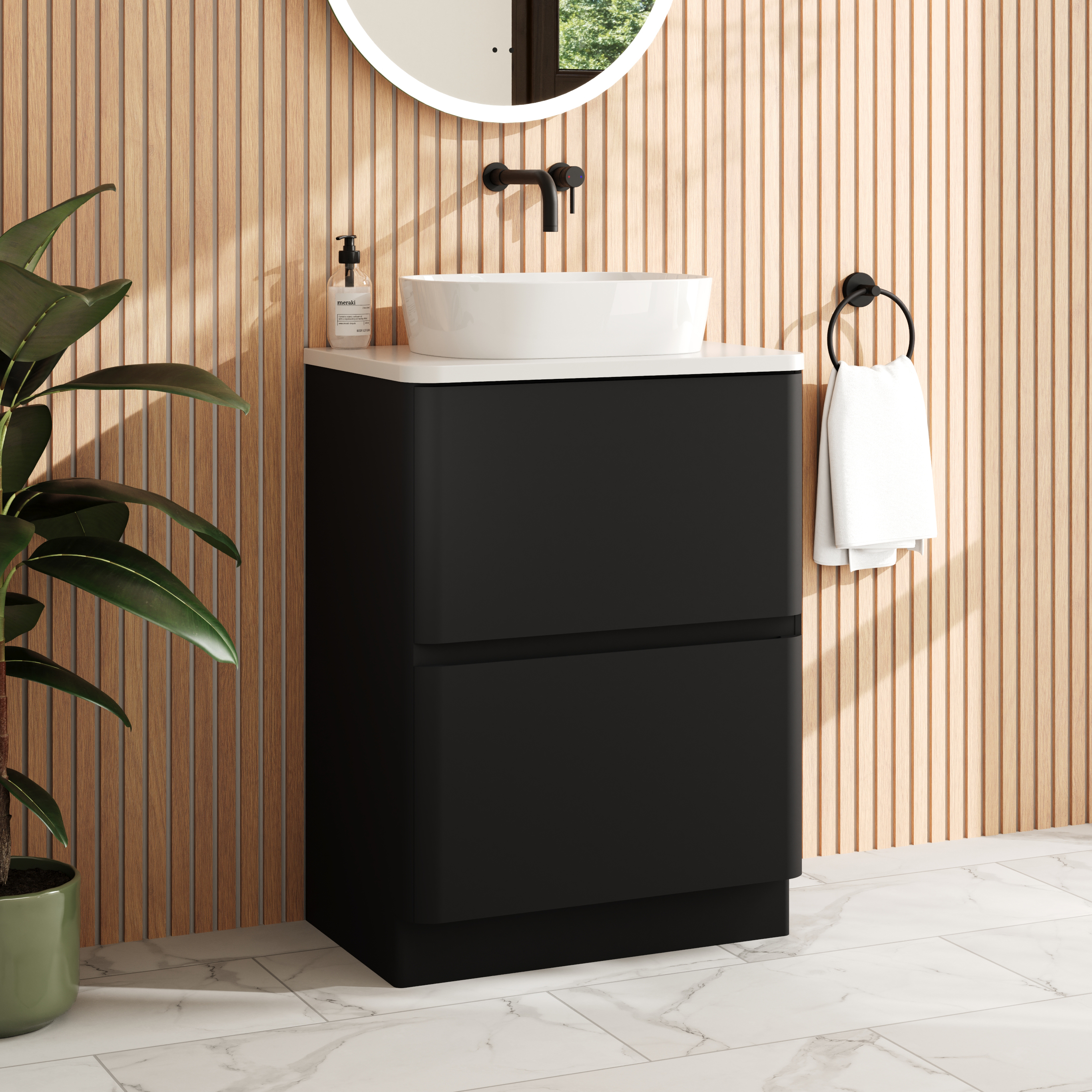 Drench Origin 600mm Floorstanding Vanity Unit & Countertop