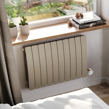 Tower Electric Radiator Terma Bergamo Electric Single Panel Horizontal Radiator with VEO Wi-Fi ...