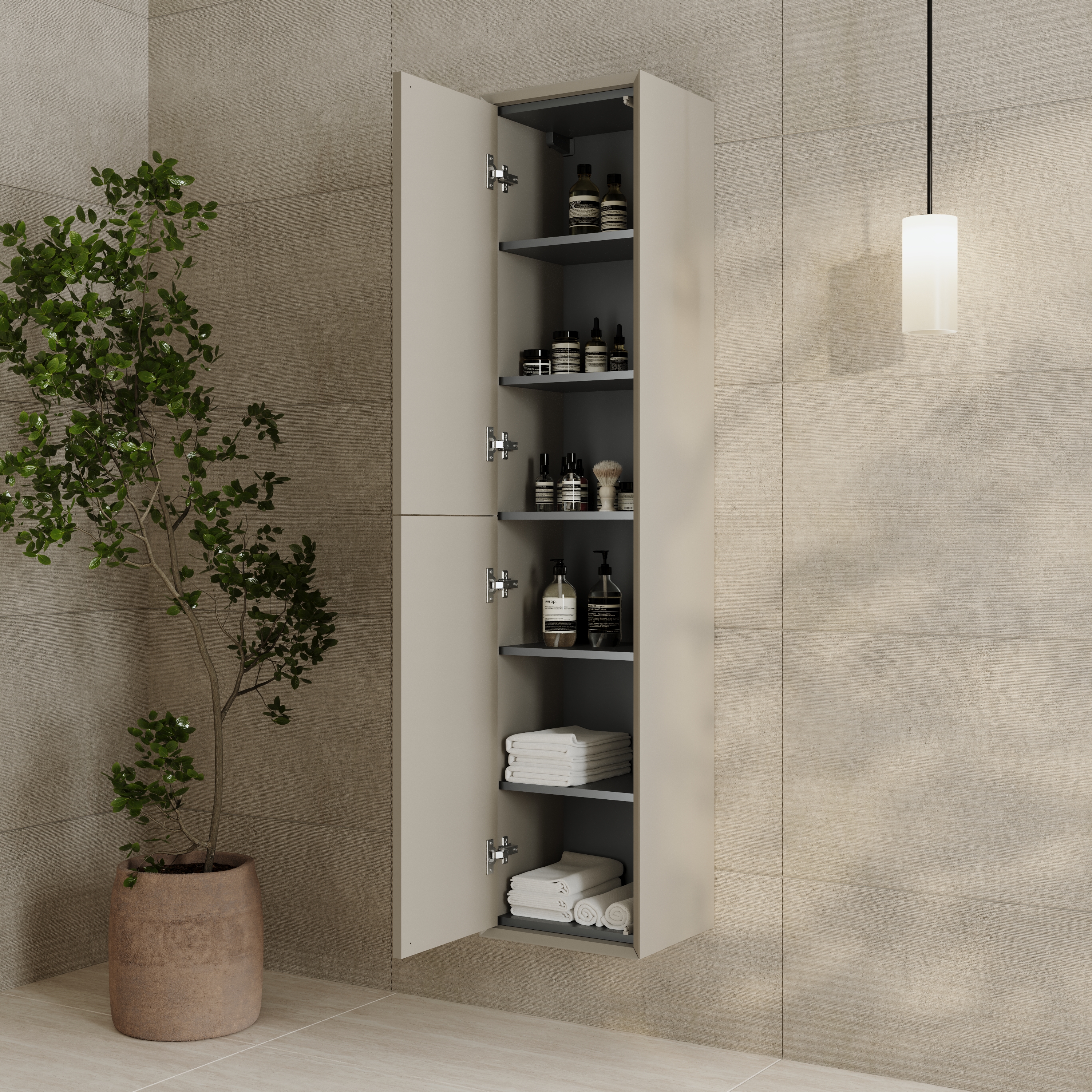 Oslo 1600mm Tall Wall Mounted Storage Unit