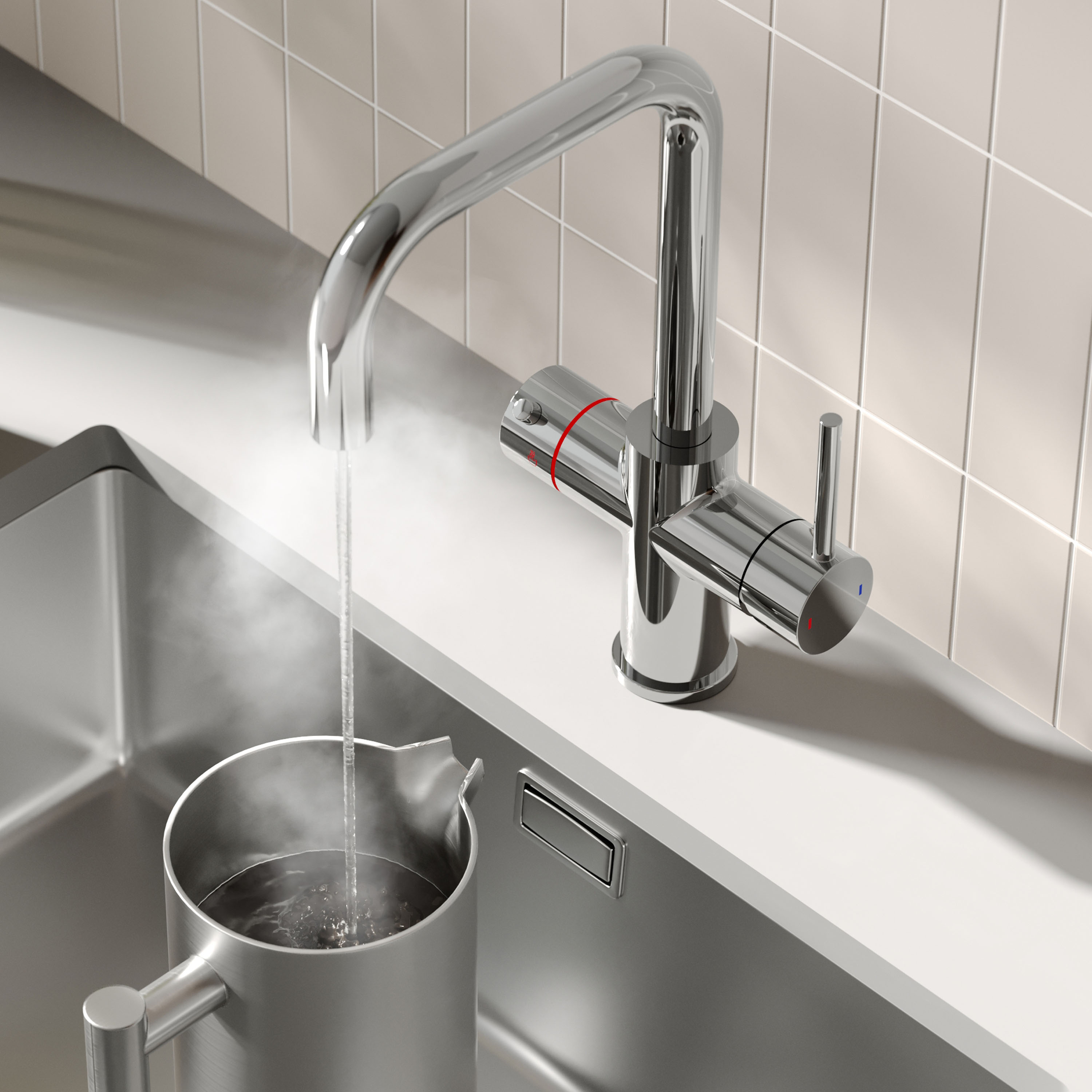 Vellamo Altair 3-in-1 Instant Boiling Water Tap with Boiler & Filter