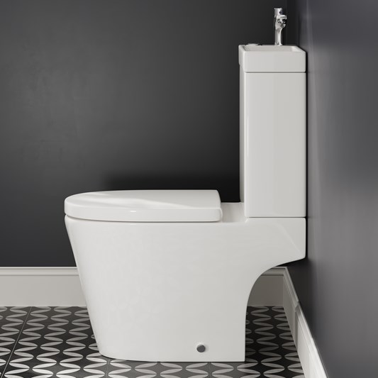 Harbour Clarity 2 in 1 Wash Basin & Close Coupled Open Back Toilet with ...
