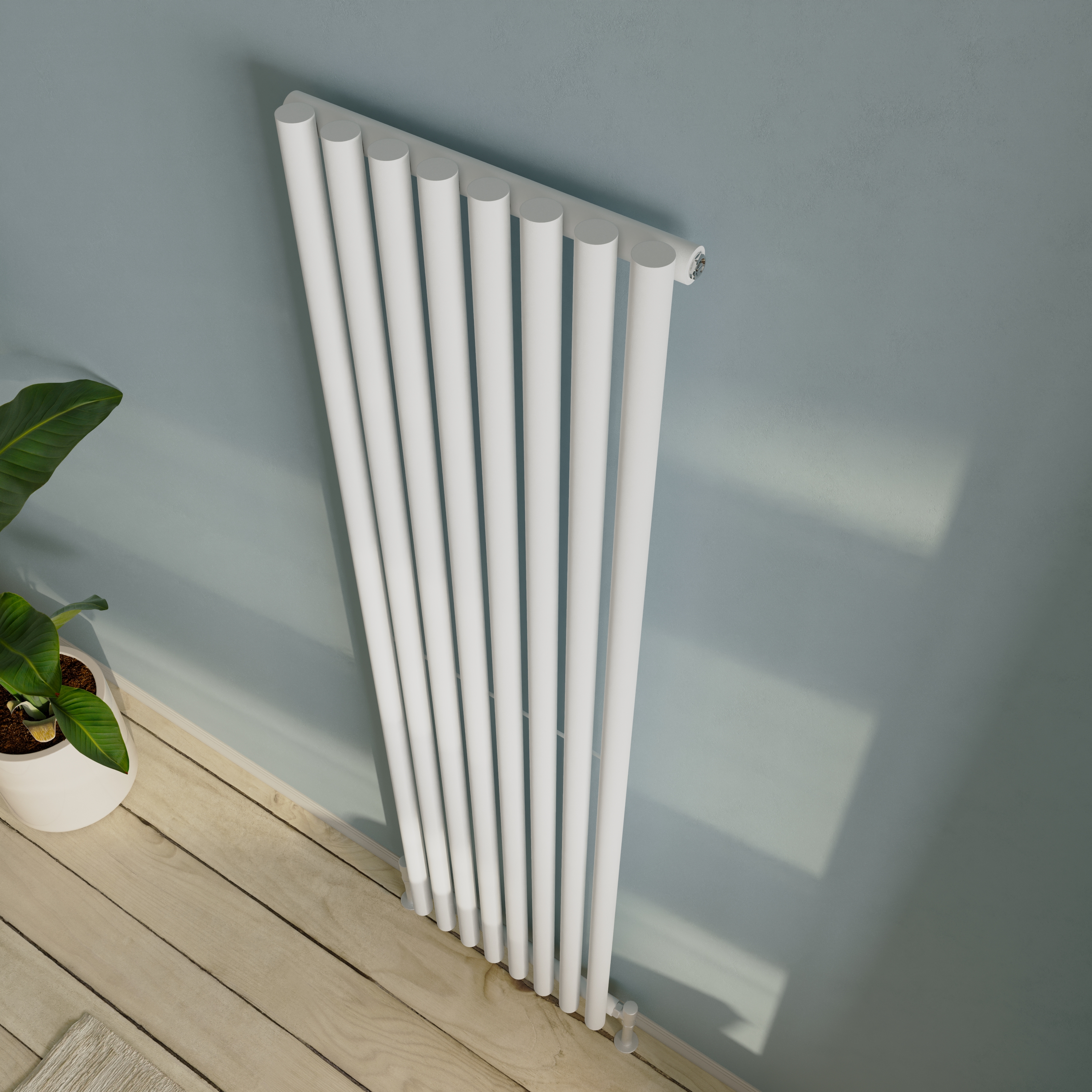 Toasty Aura White Round Tube Vertical Radiator