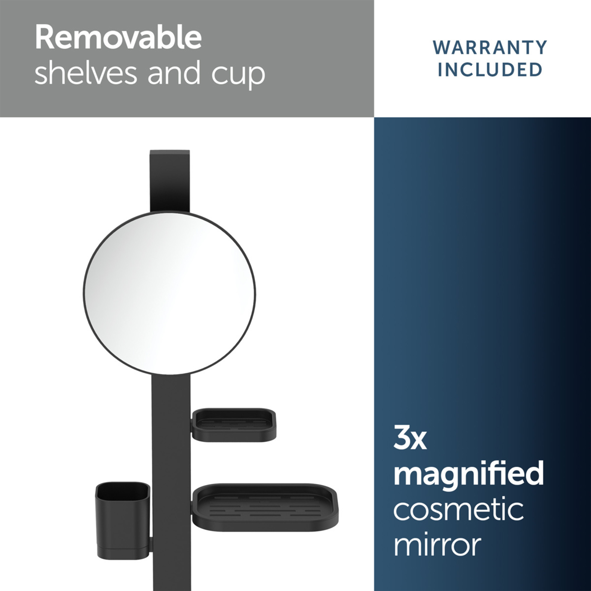 Ideal Standard Alu+ 200mm Magnifying Mirror & Beauty Bar