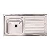 Clearwater Contract Inset 1 Bowl 0.9mm Stainless Steel Sink with 1 Tap Hole - 940 x 485mm