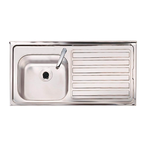 Clearwater Contract Inset 1 Bowl 0.9mm Stainless Steel Sink with 1 Tap Hole - 940 x 485mm