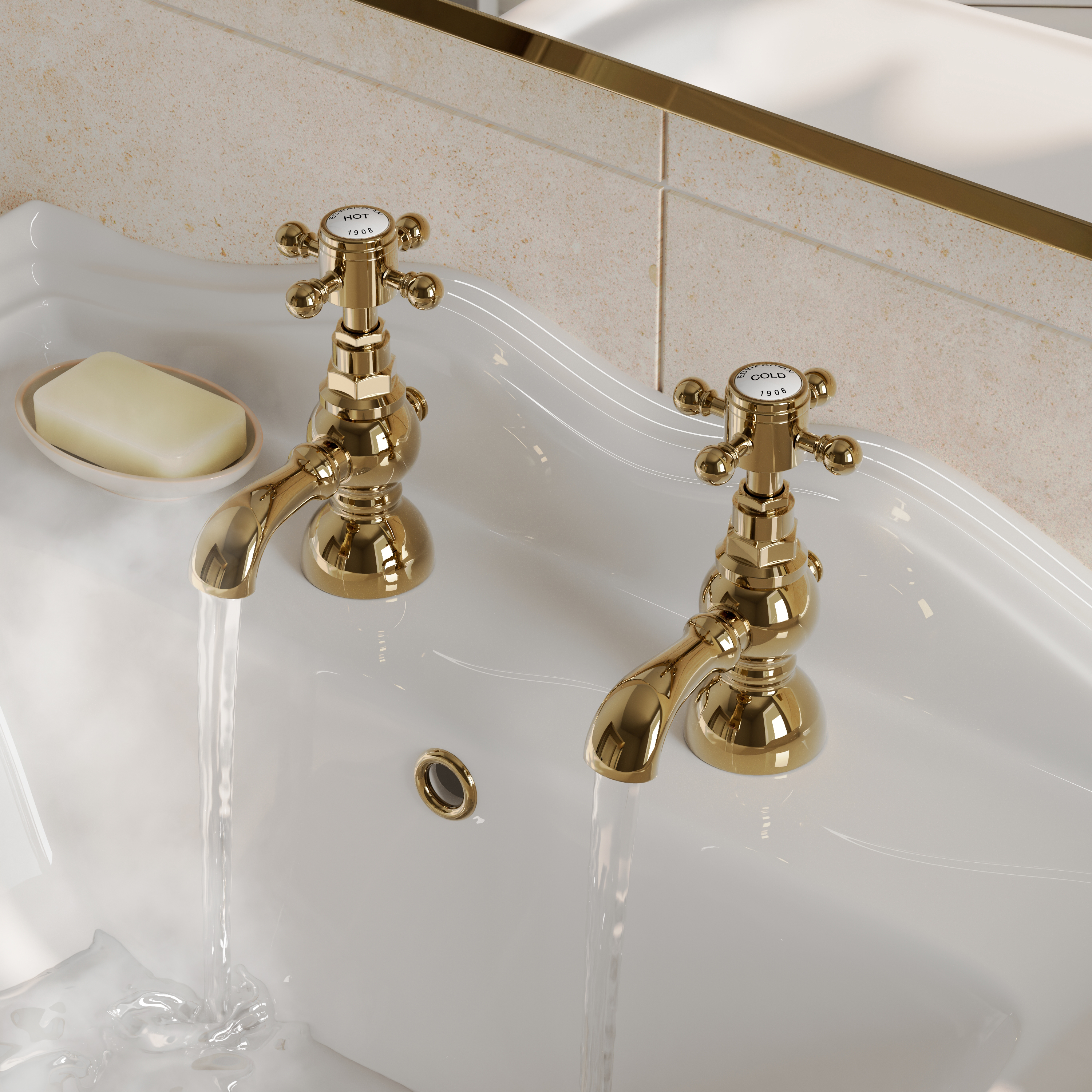 Butler & Rose Eliza Crosshead Basin Pillar Taps