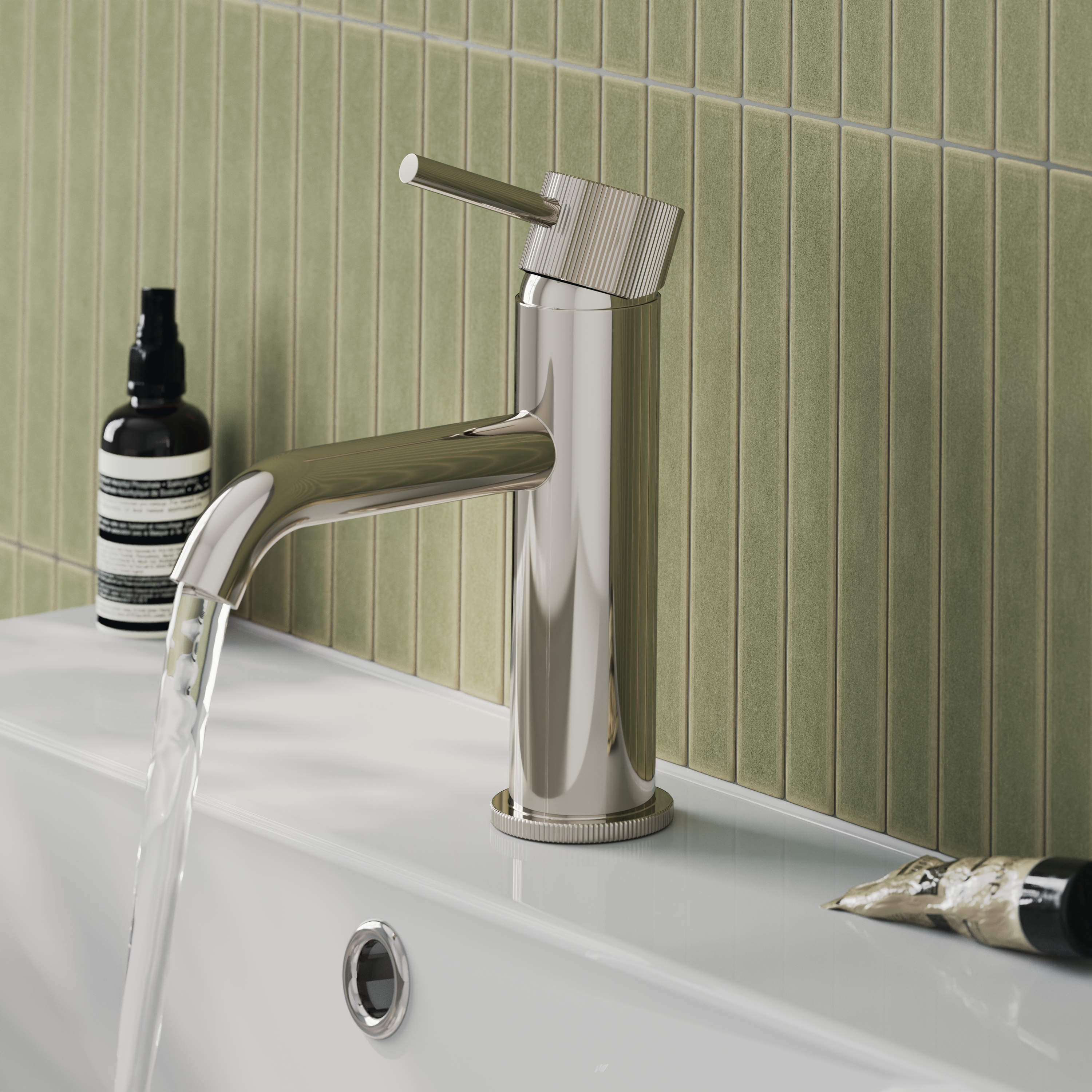 Harbour Fluted Mono Basin Mixer Tap & Waste
