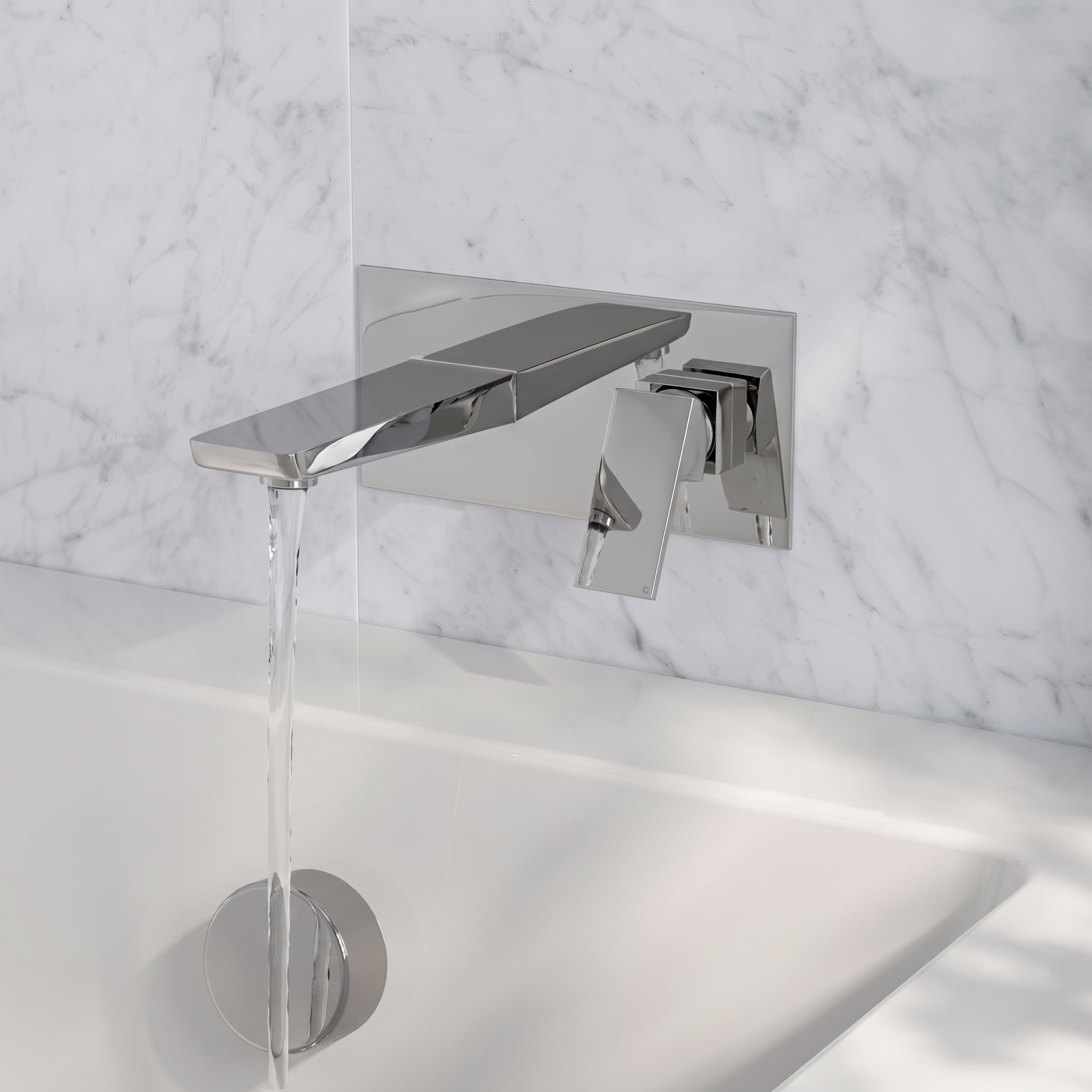 Harbour Status Wall Mounted Bath Mixer Tap - Chrome