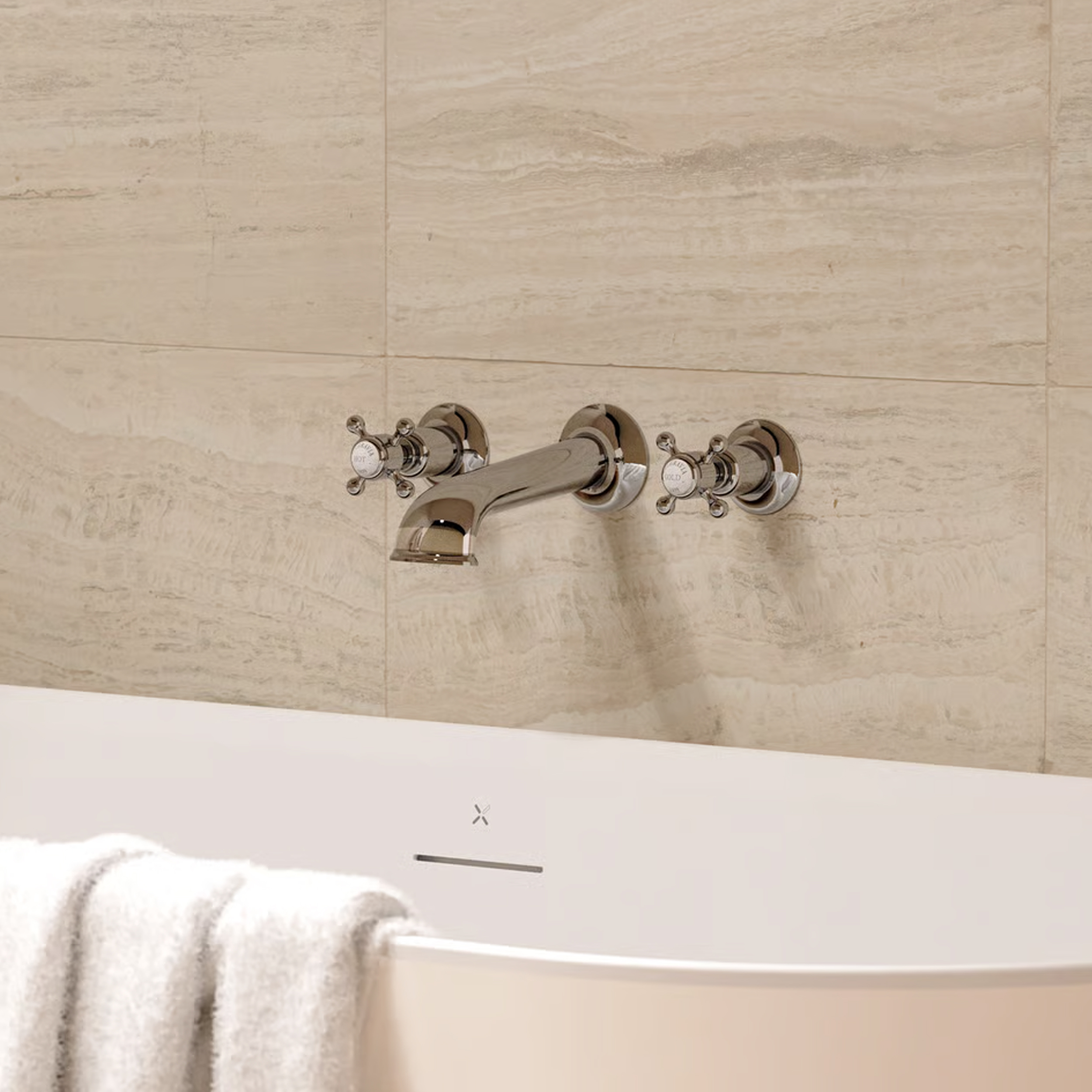 Crosswater Belgravia Crosshead Wall Mounted Bath Filler with Concealed Valves