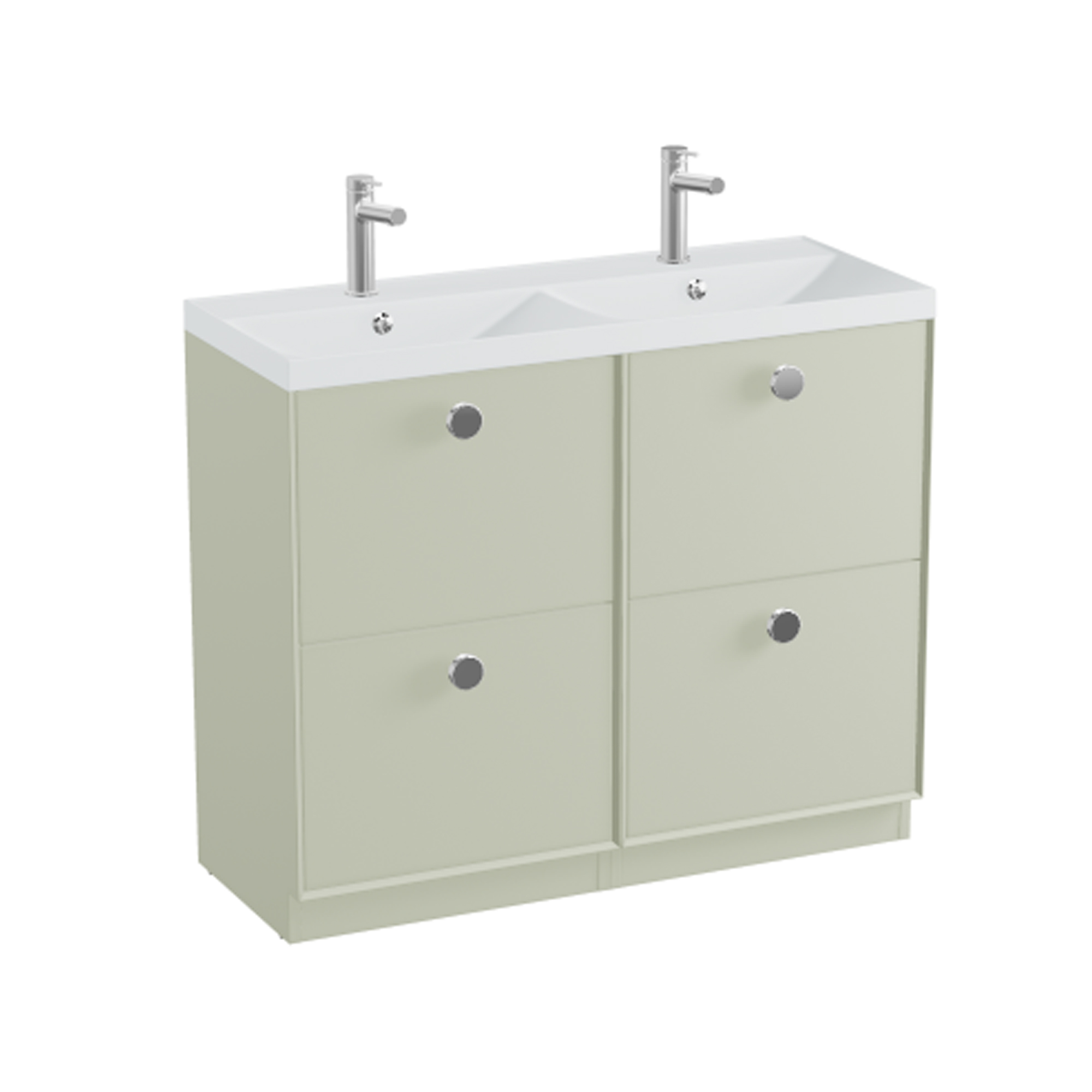 Vado Safari 1000mm Floorstanding Vanity Unit & Double Basin