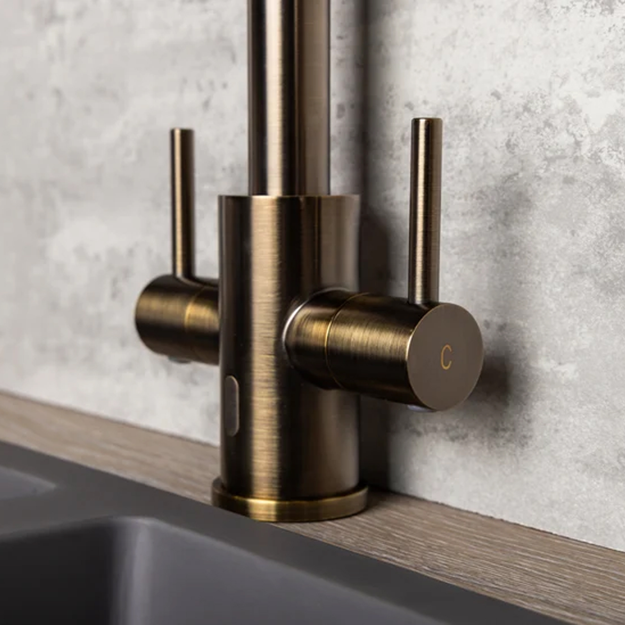 Top-Fix Torra Twin Lever Mono Kitchen Mixer Tap