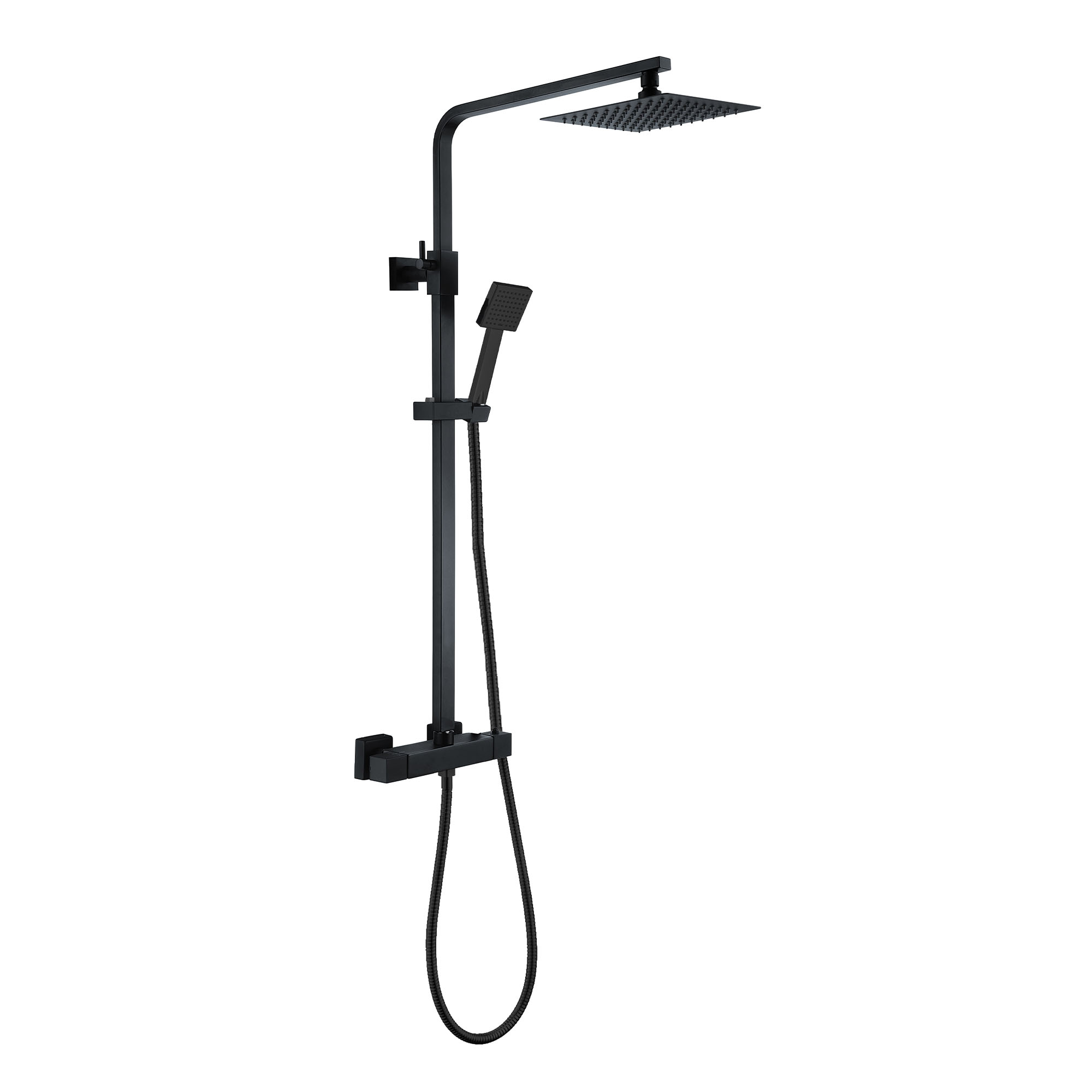 Harbour Status Matt Black Thermostatic Exposed Shower Kit