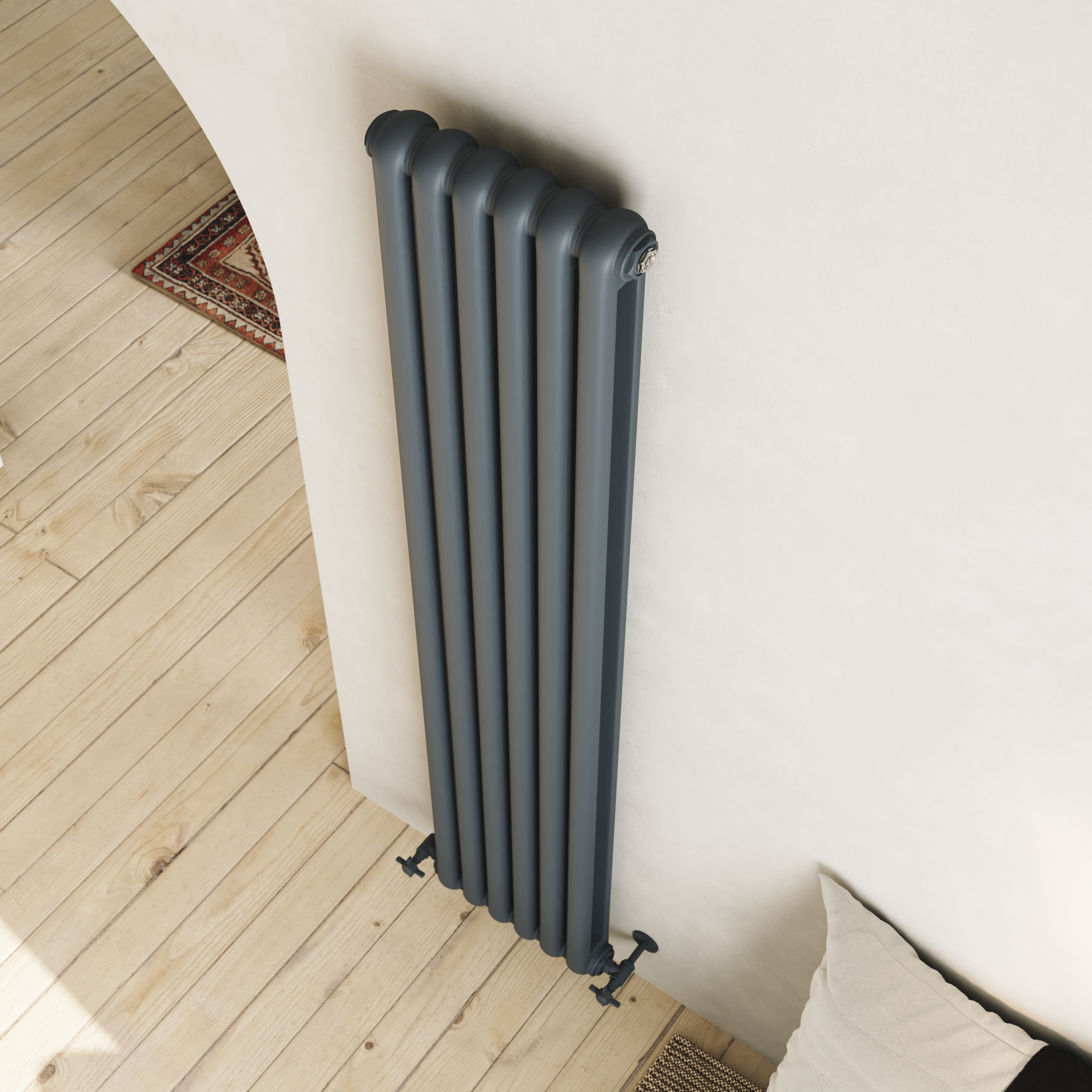Toasty Mellow Anthracite Vertical 2 Column Radiator