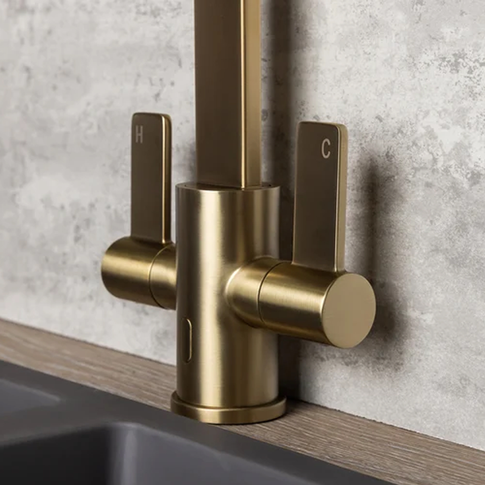 Top-Fix Rena Twin Lever Mono Kitchen Mixer Tap