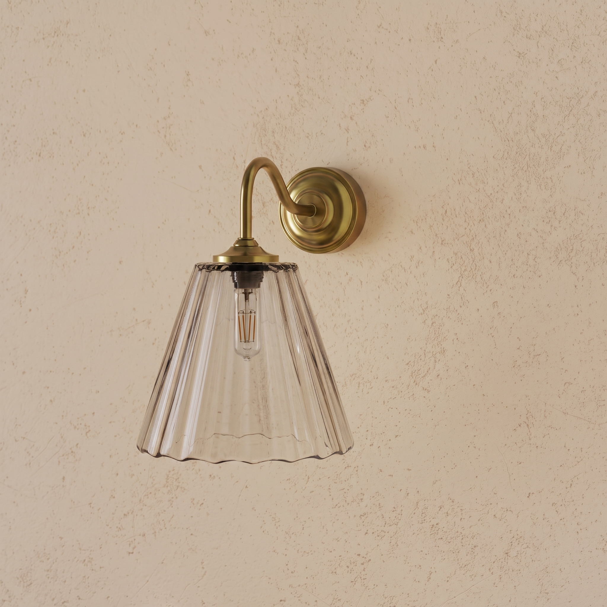 Butler & Rose Fluted Glass Shade Wall Light