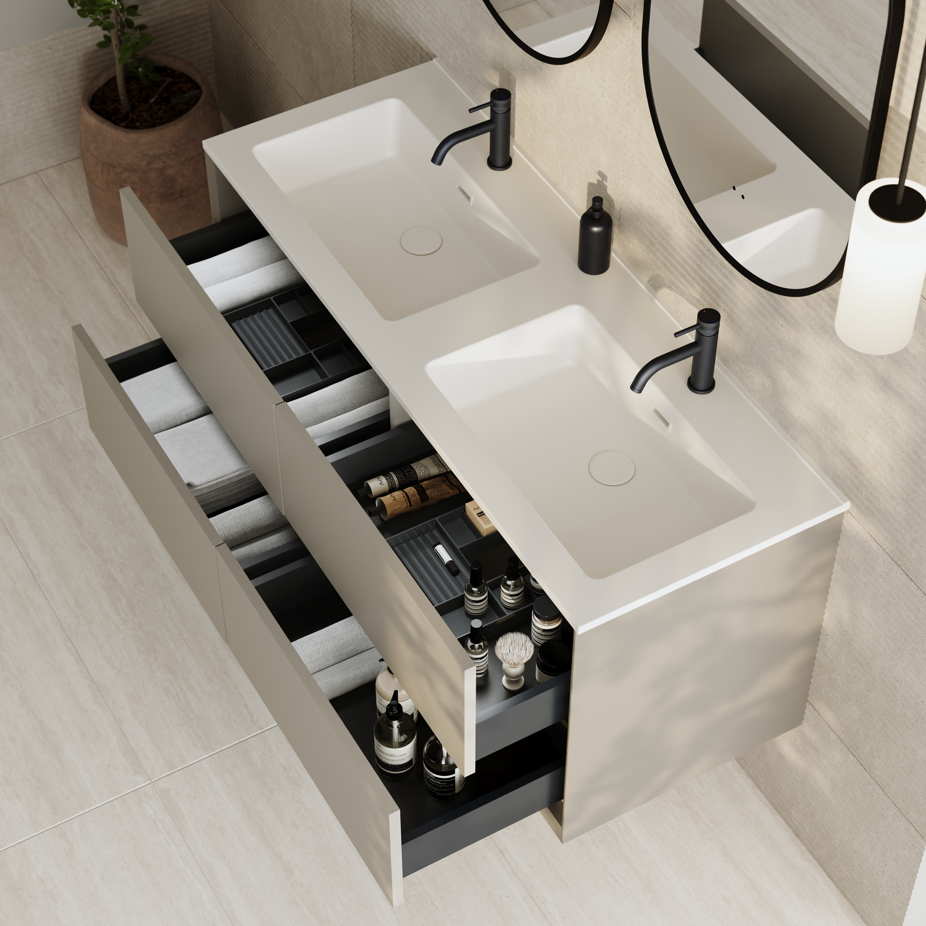 Oslo 1200mm Wall Mounted Vanity Unit & Matt White Basin