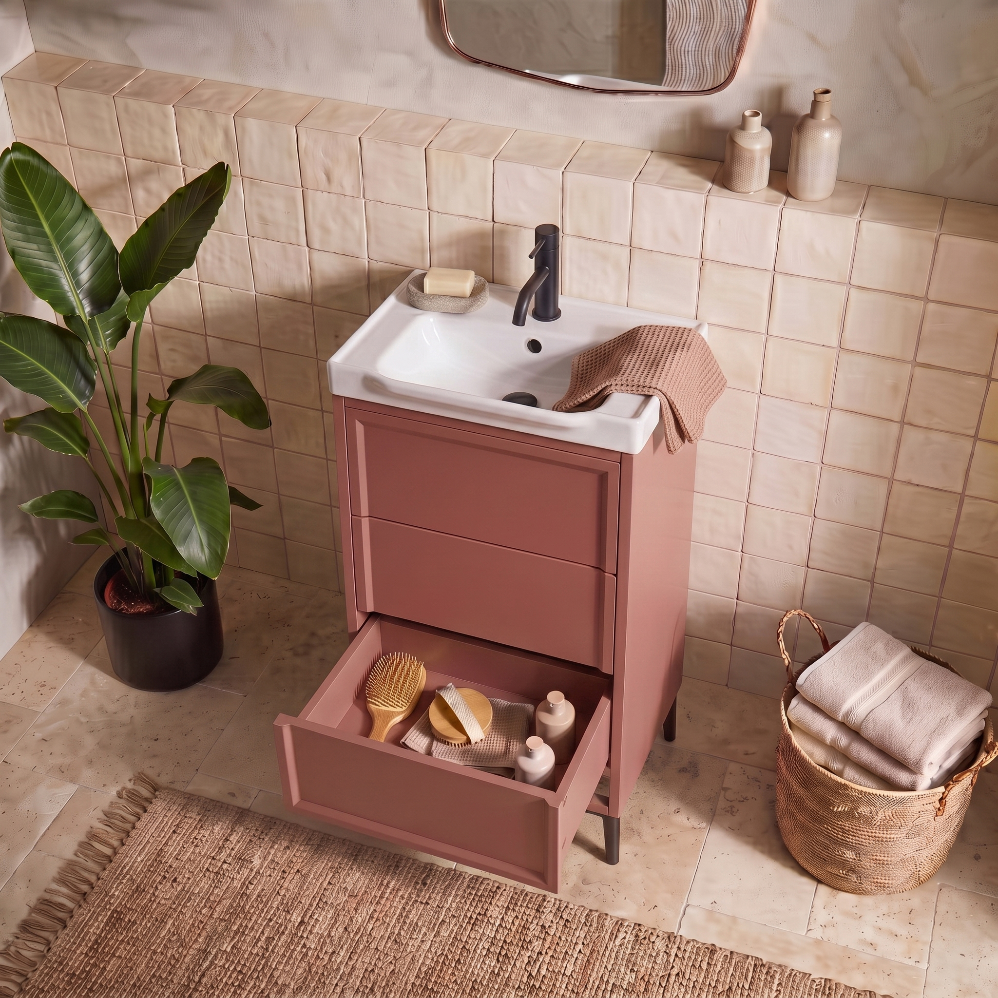 Elara 500mm Floorstanding Vanity Unit & Basin with Leg Set