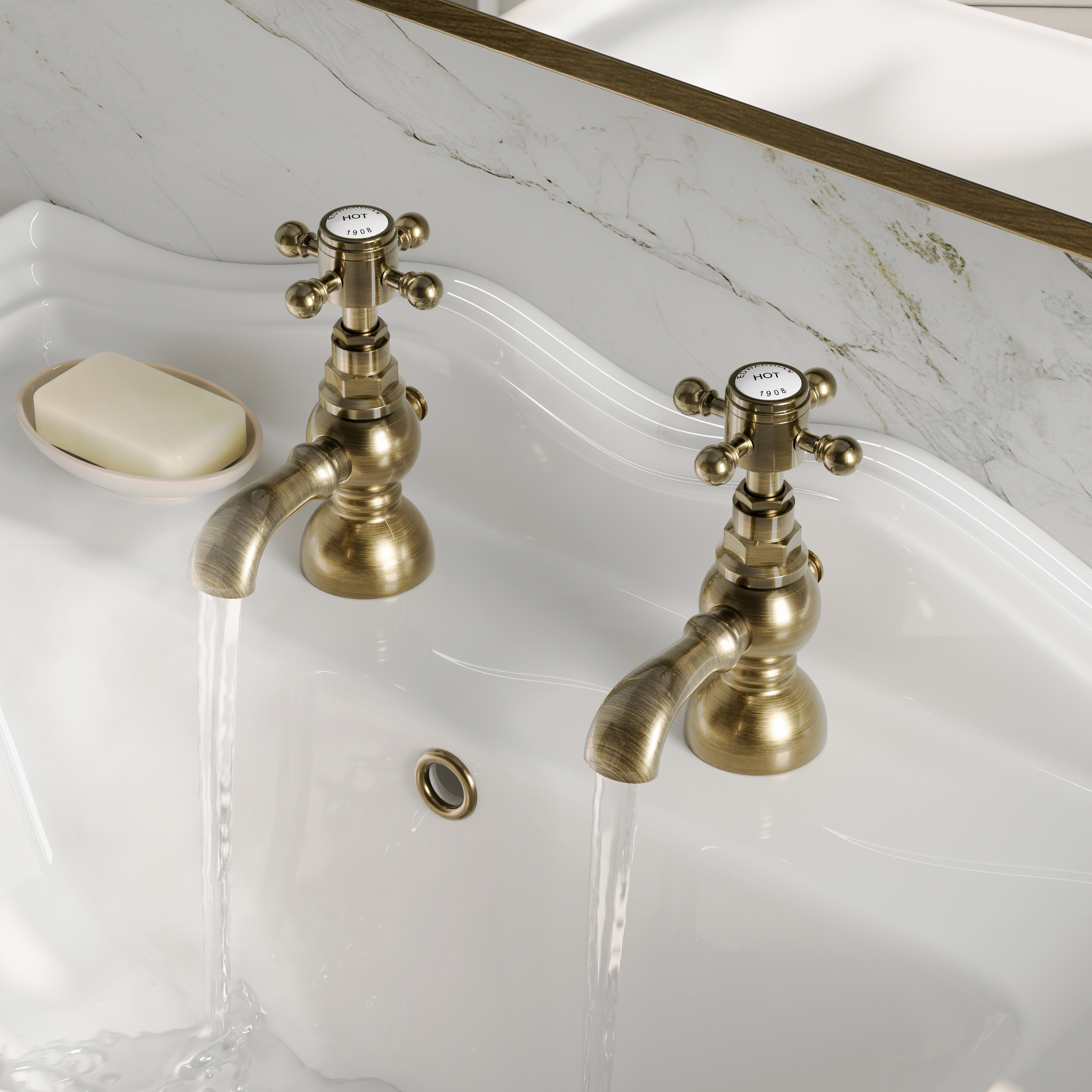 Butler & Rose Eliza Crosshead Basin Pillar Taps
