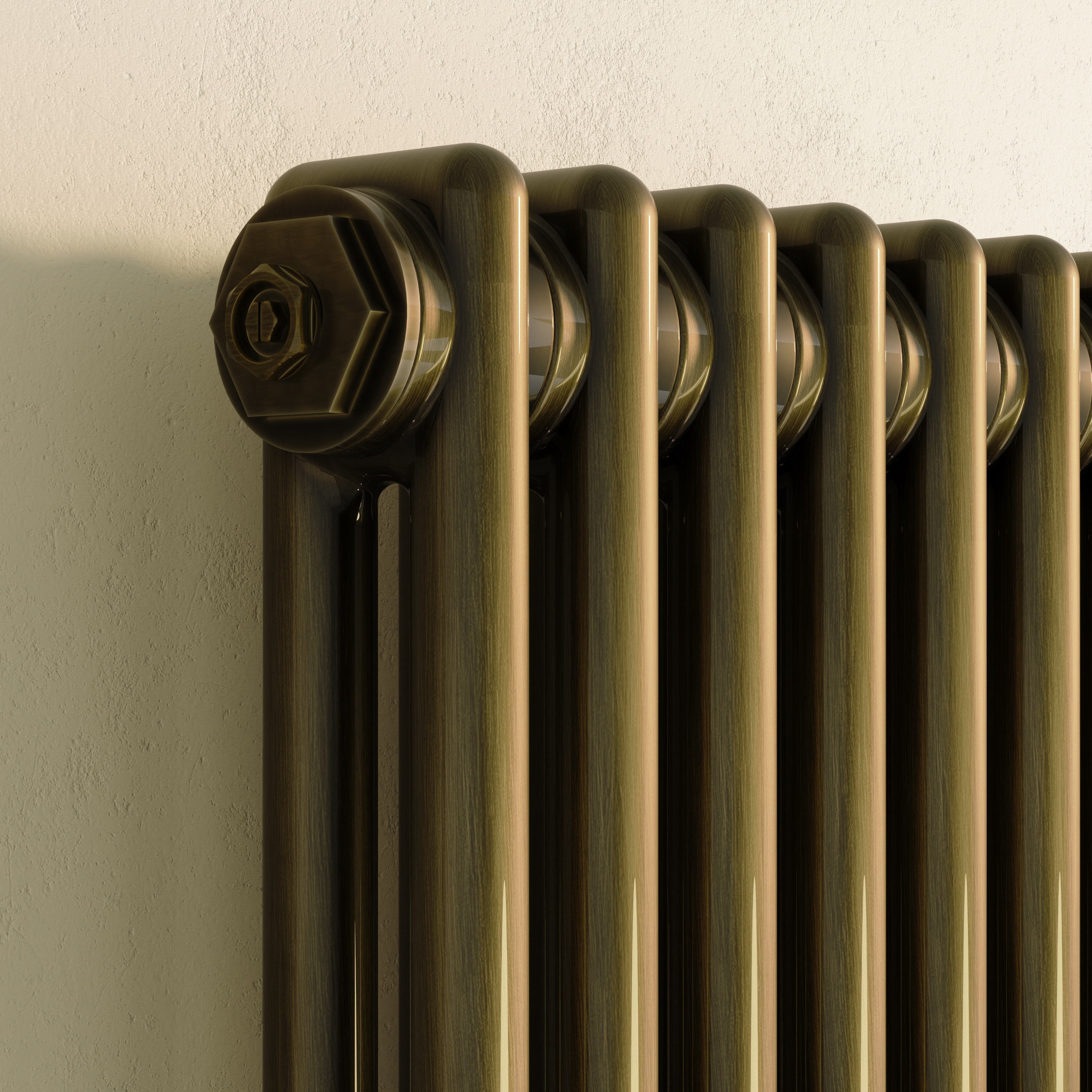 Toasty Ardleigh Antique Brass Vertical Column Radiator