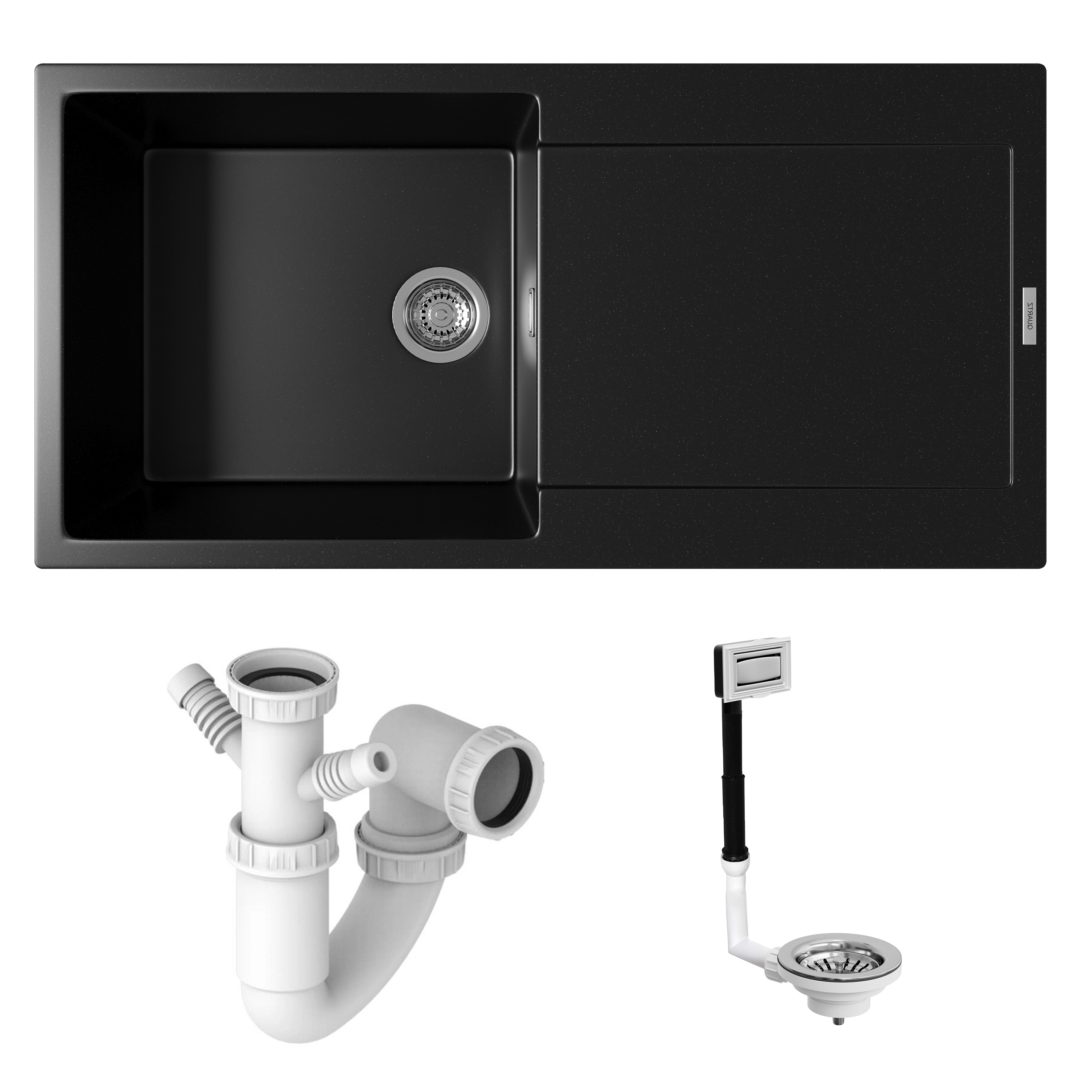 Vellamo Rocca Large 1 Bowl Granite Composite Inset Kitchen Sink & Waste - 1000 x 500mm