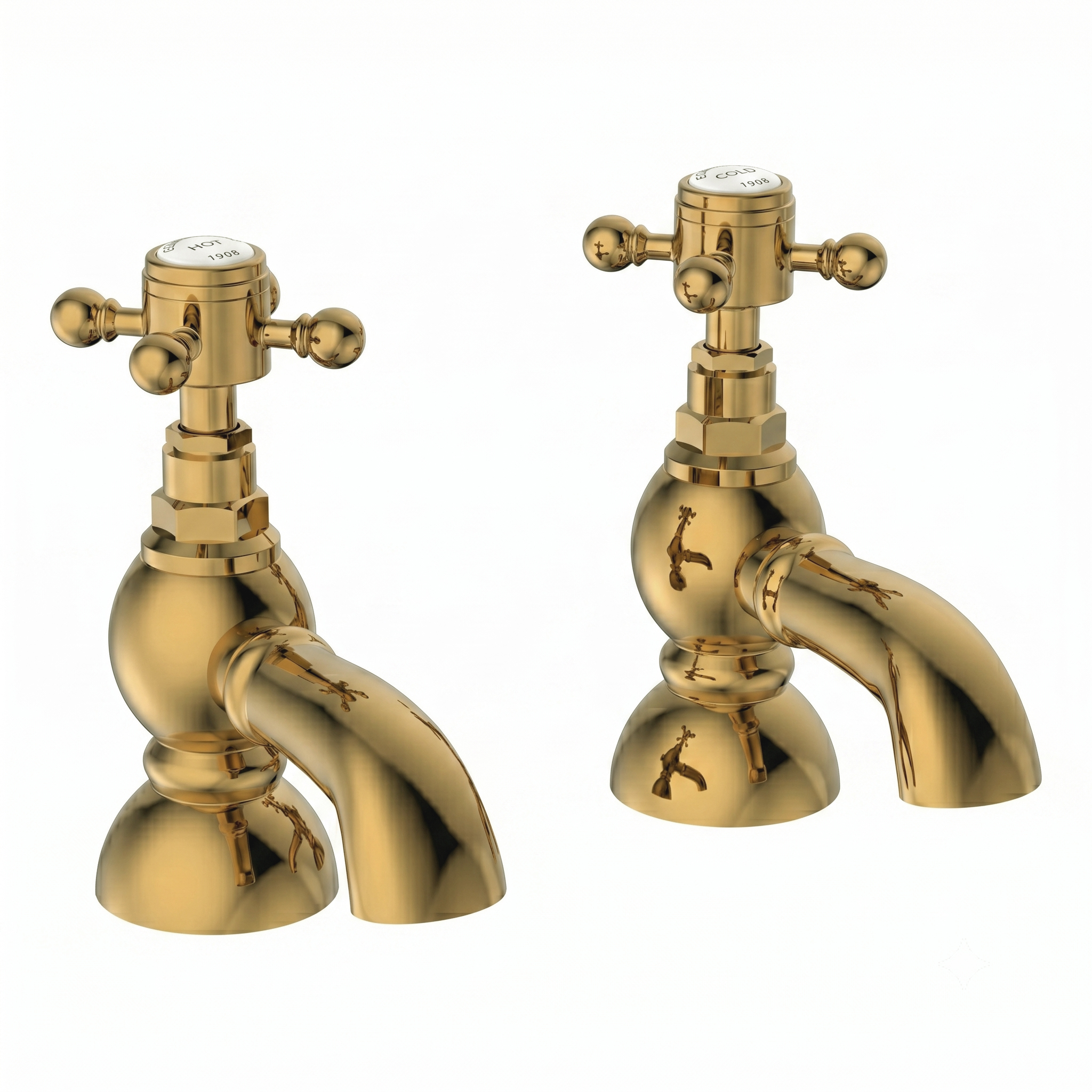 Butler & Rose Eliza Crosshead Bath Pillar Taps