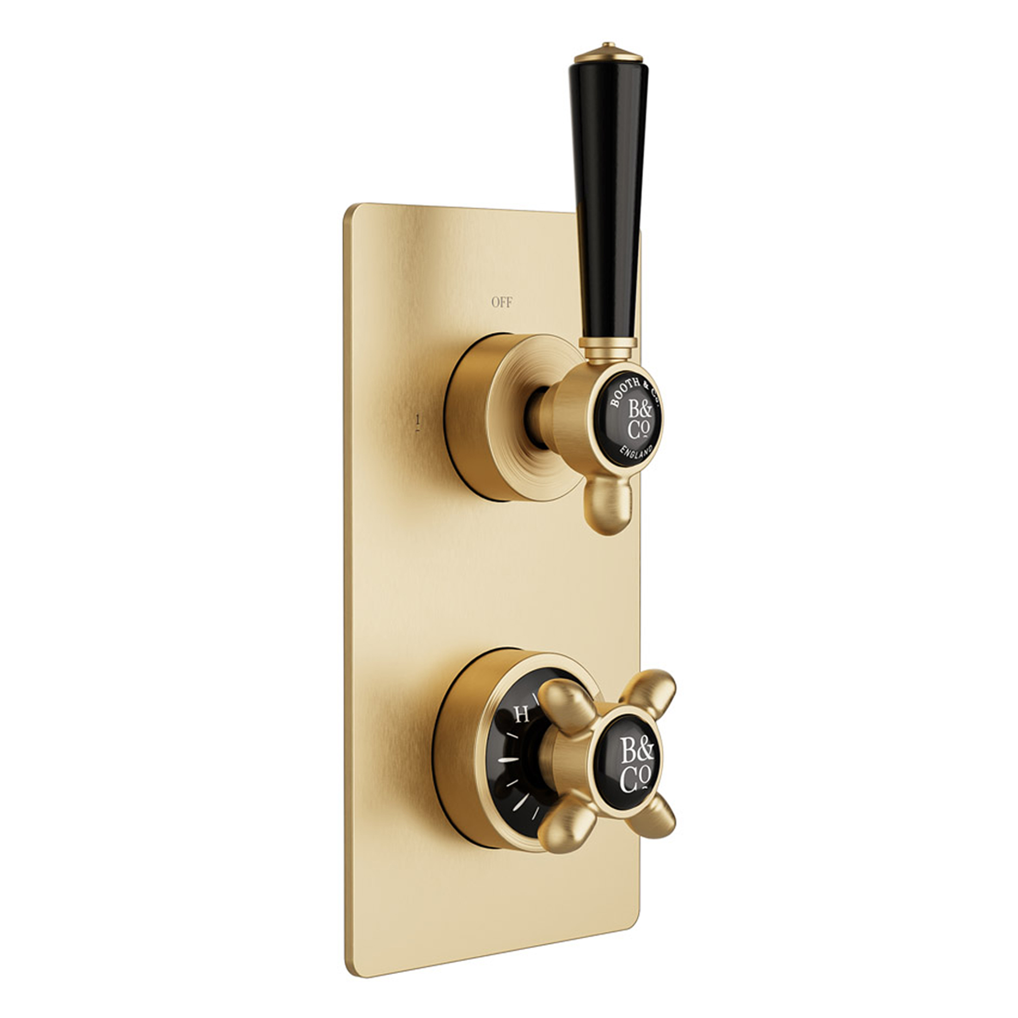 Booth & Co Axbridge Traditional 1 Outlet 2 Handle Concealed Thermostatic Shower Valve