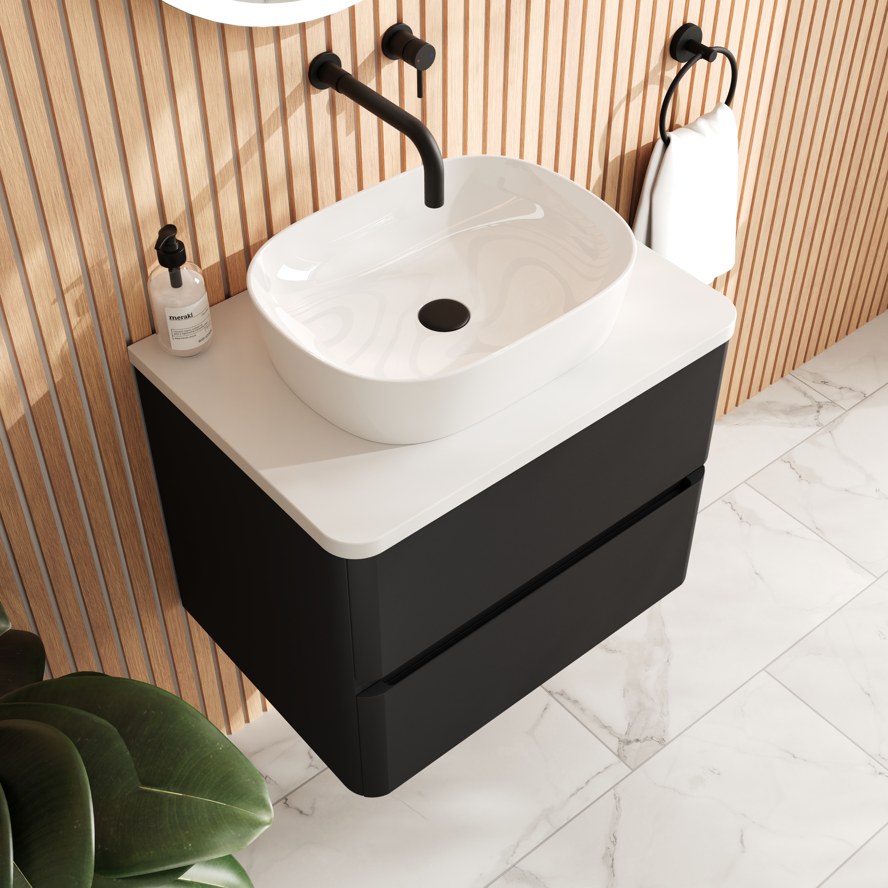 Drench Origin 600mm Wall Mounted Vanity Unit & Countertop