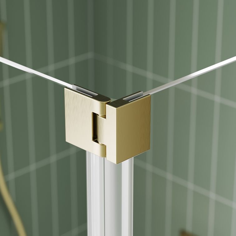 Harbour i8 Easy Clean Brushed Brass 8mm Wetroom Shower Panel & Flipper ...