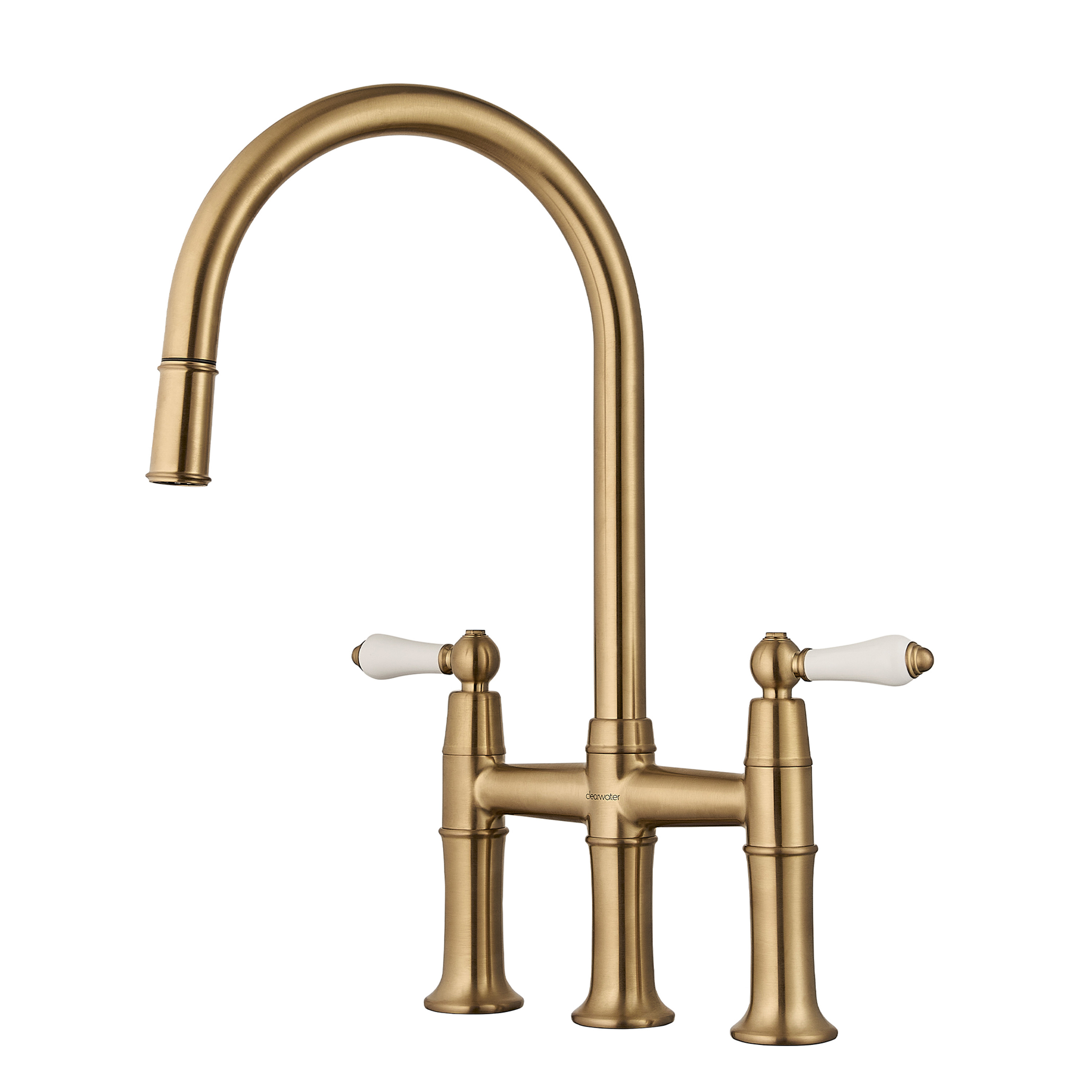 Clearwater Elegance Traditional Pull Out Bridge Kitchen Mixer Tap