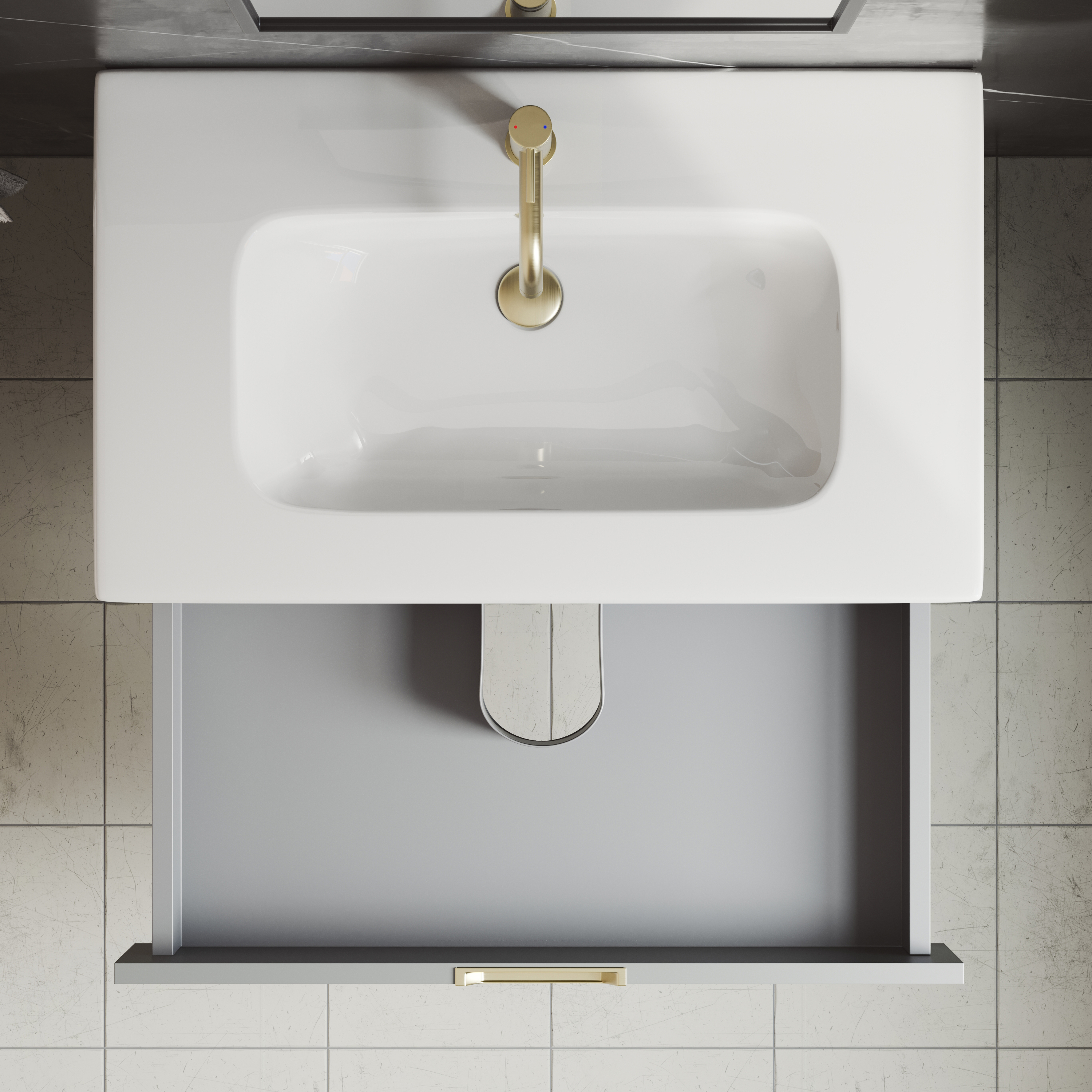 Isla 800mm Wall Hung Vanity Unit & Basin