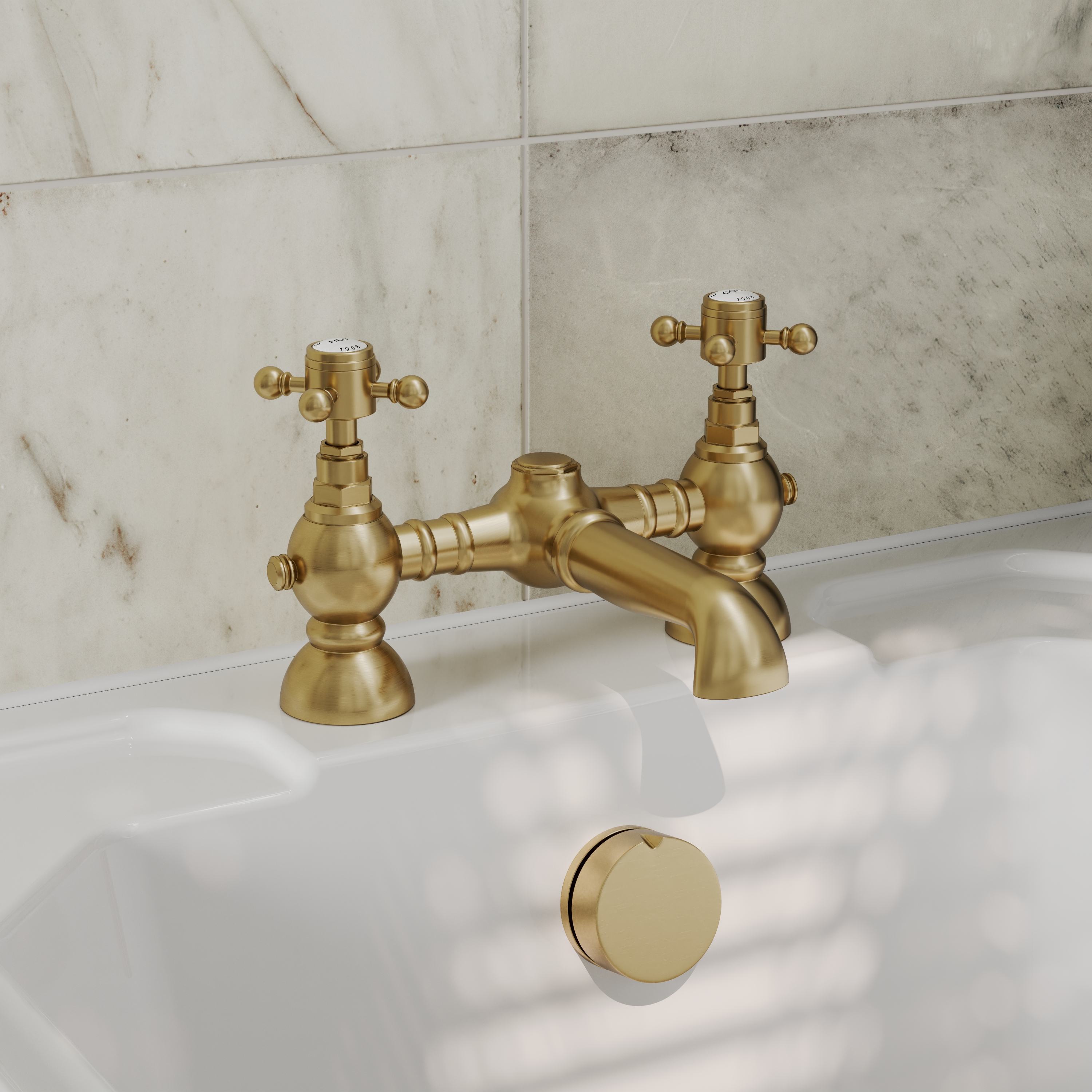 Butler & Rose Eliza Crosshead Deck Mounted Bath Filler Tap