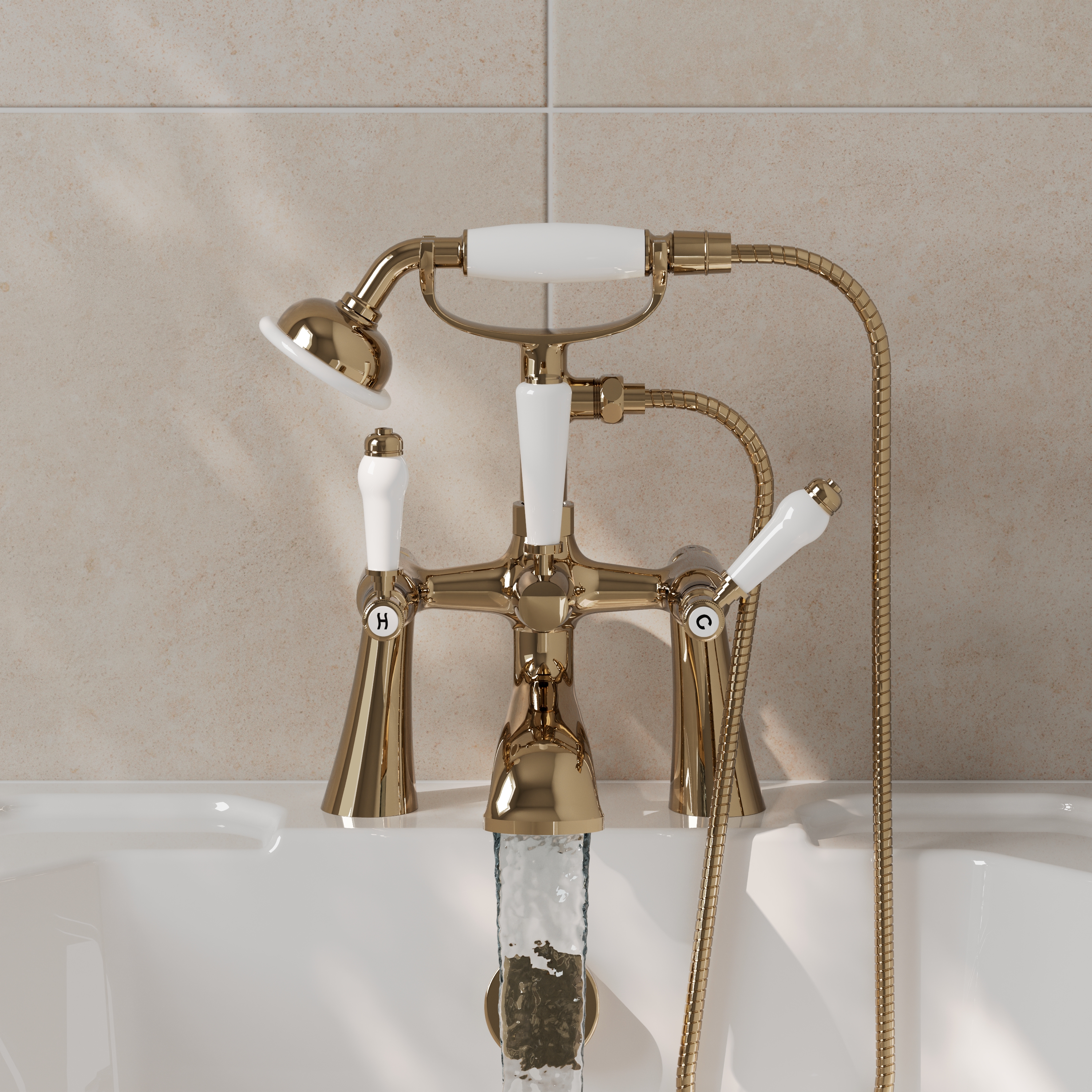 Butler & Rose Eliza Lever Deck Mounted Bath Shower Mixer Tap