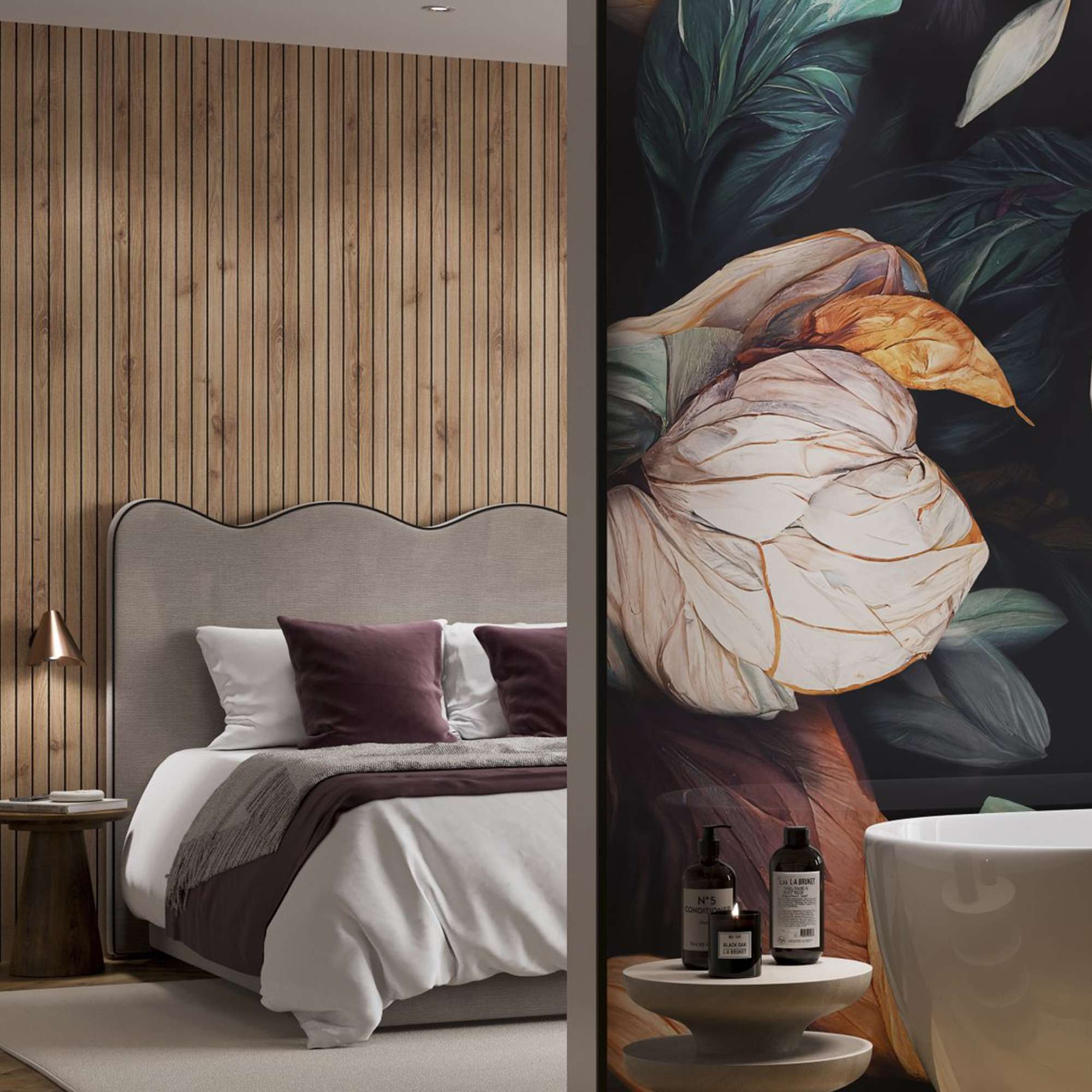 Showerwall Arcade Matt Oak Laminate Ply Wood Proclick Bathroom Wall Panel - 2400 x 600mm