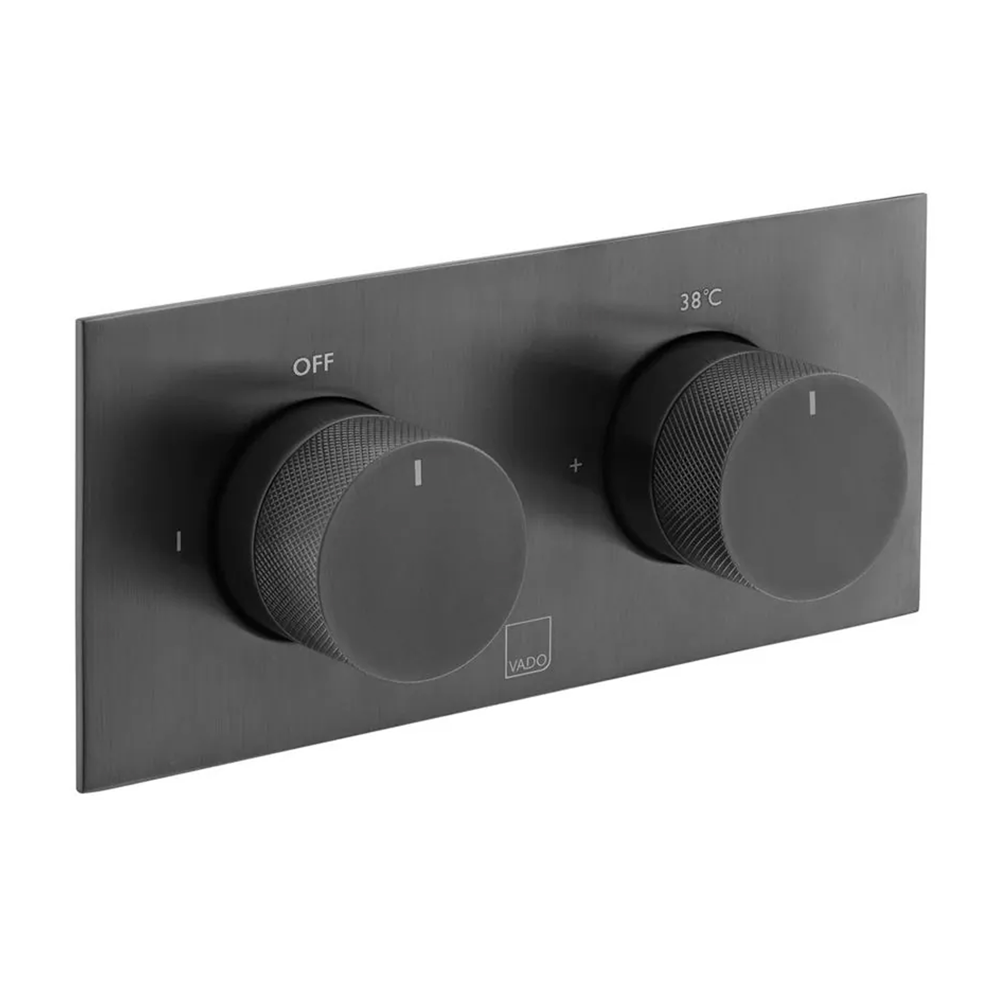 Vado Individual Tablet Knurled 2 Outlet 2 Handle Thermostatic Concealed Shower Valve