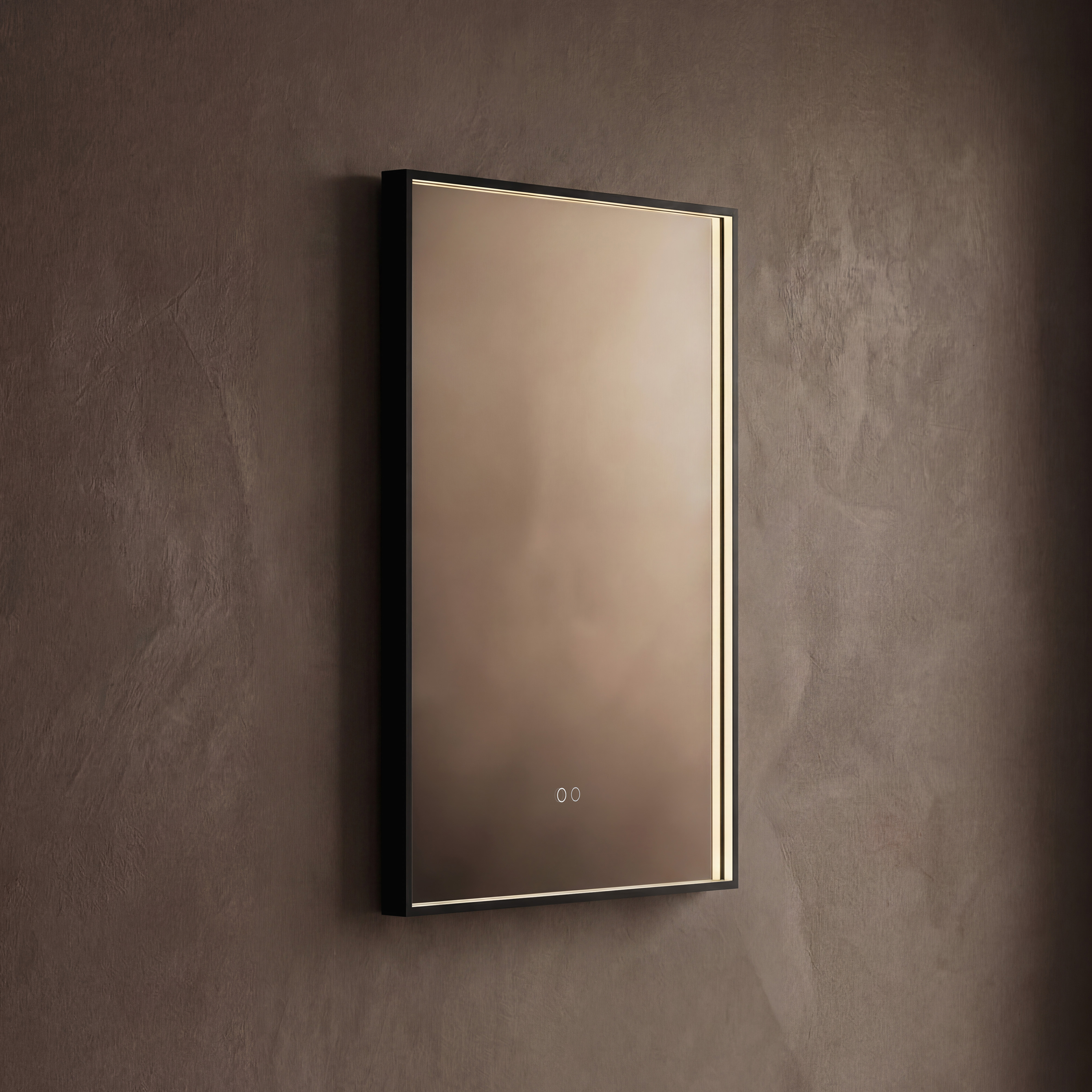 Origins Living Kingsley Matt Black Illuminated Rectangular Mirror with Colour Change Lights - 600 x 800mm